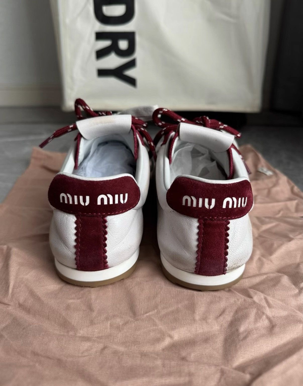 Miu Miu MiuMiu 25SS Red Suede Low-Top German Trainer K6 Size US 6.5 / IT 36.5 - 4 Thumbnail