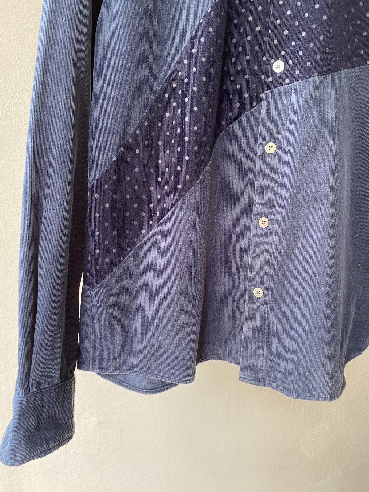Designer × Japanese Brand G G D Navy Shirt with Polka Dot Panel Detail Size US M / EU 48-50 / 2 - 6 Thumbnail