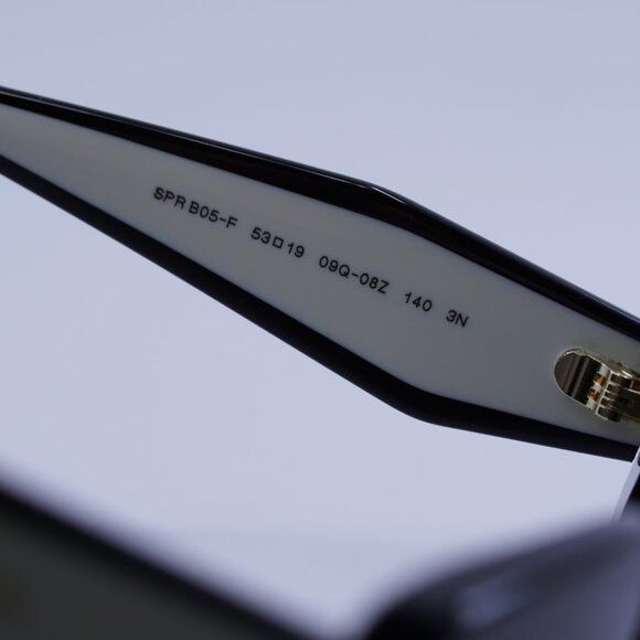 Prada Prada PRB05SF 09Q08Z Sunglasses Black Rectangle Frame Size ONE SIZE - 7 Thumbnail
