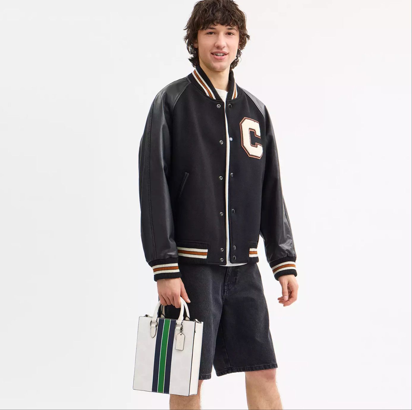 Coach Dylan Tote Bag In Signature Canvas With Varsity Stripe CBI38 Size ONE SIZE - 11 Thumbnail