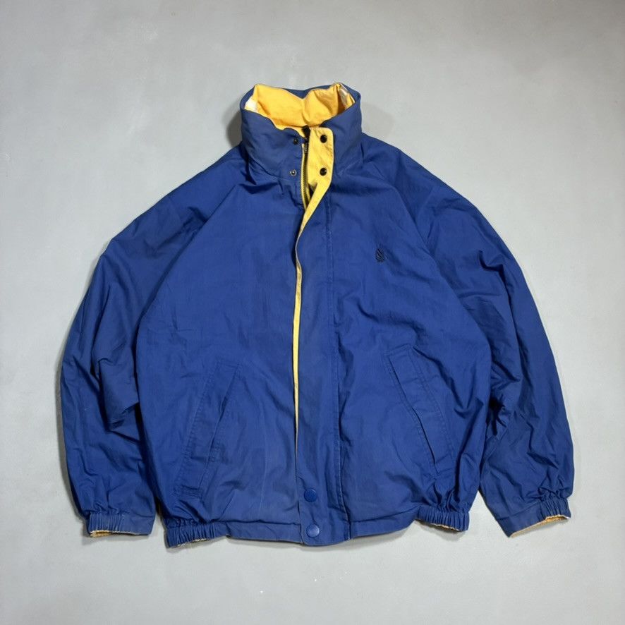 Nautica Vintage 90s Nautica Reversible Sailing Jacket Yellow/Blue Size US L / EU 52-54 / 3 - 2 Thumbnail