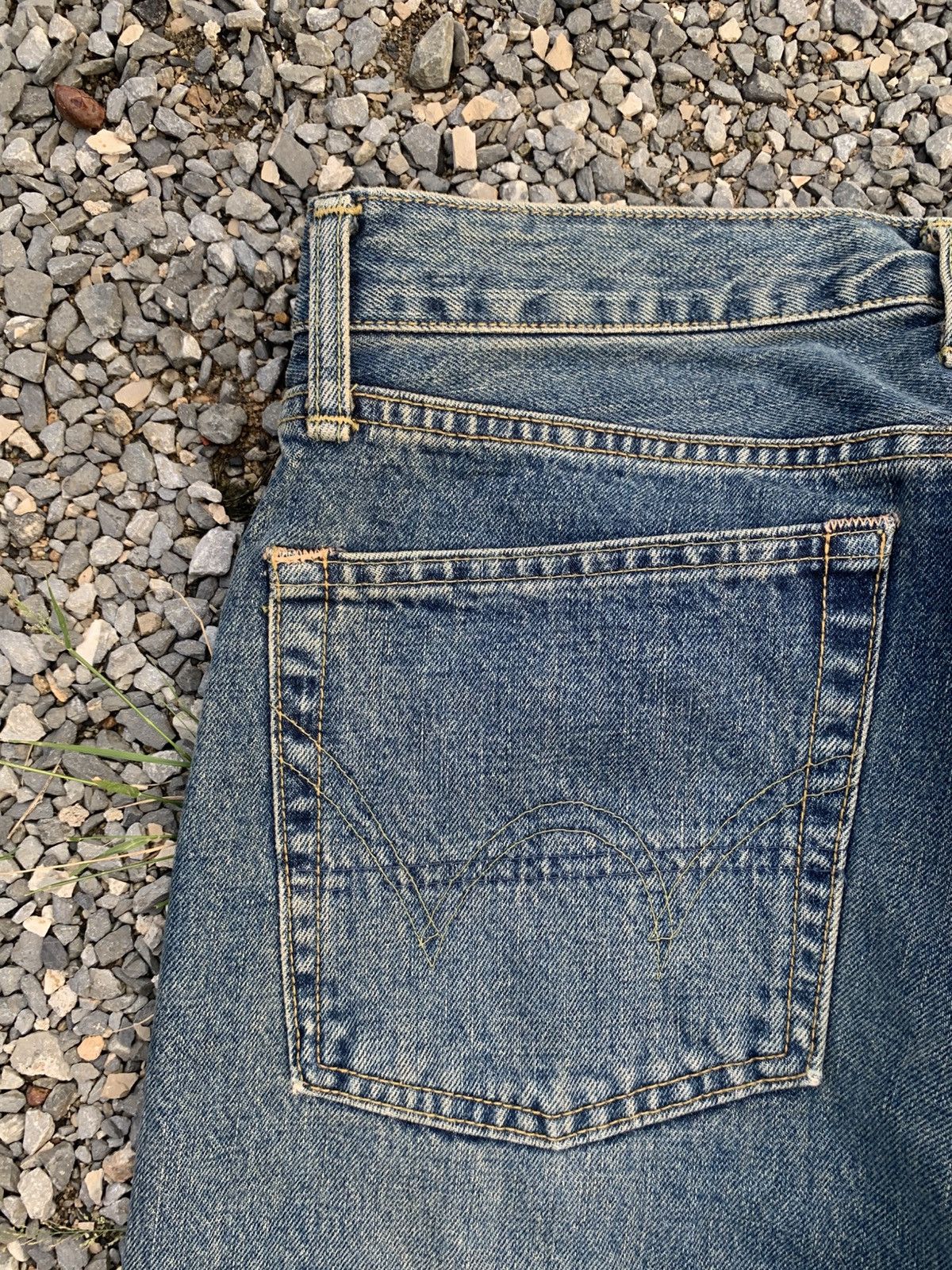 Kapital VINTAGE EDWIN 505X SELVEDGE BAGGY RUSTY DISTRESSED DENIM Size US 31 - 15 Thumbnail