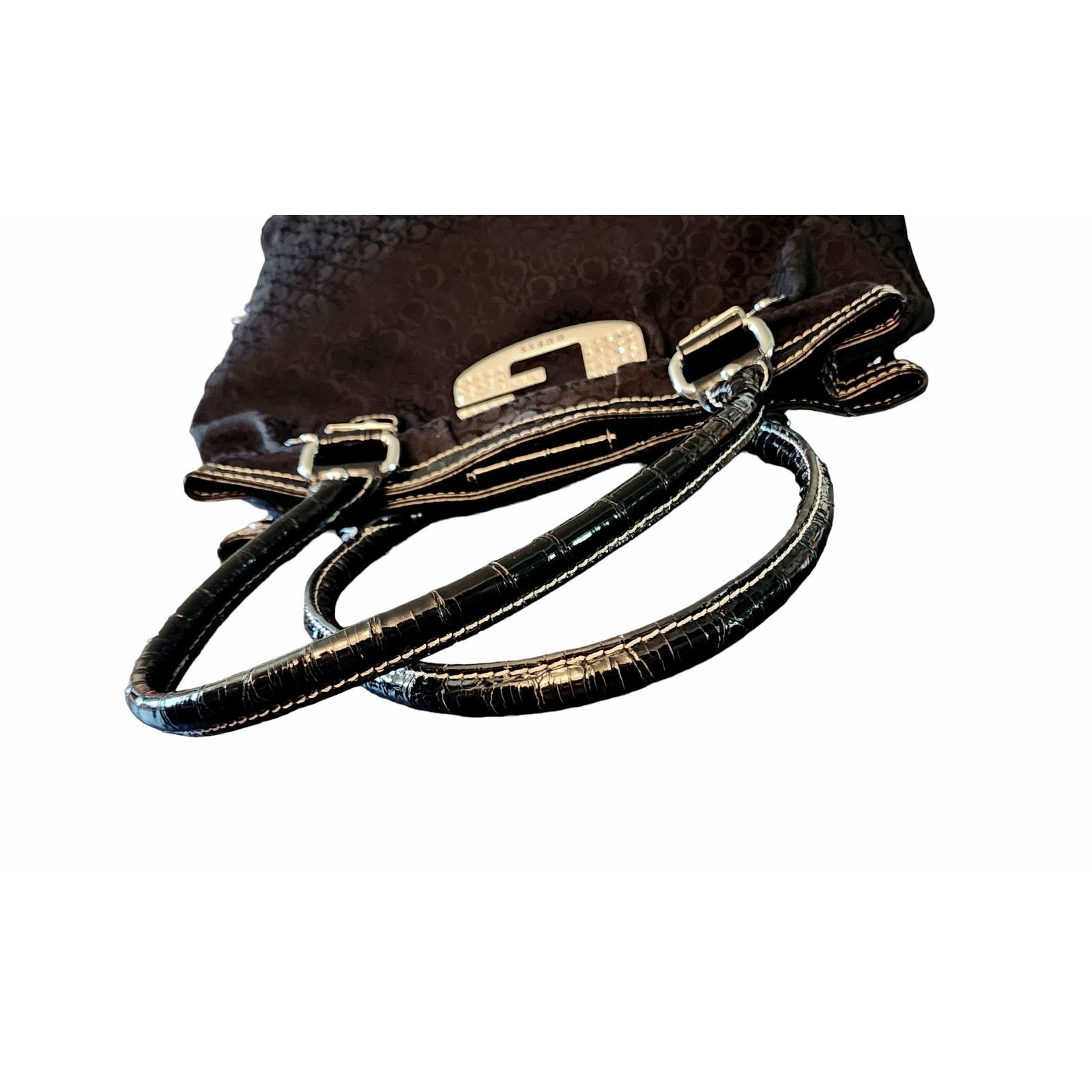 Guess Guess signature black fabric faux leather purse Bag handbag Size ONE SIZE - 9 Thumbnail