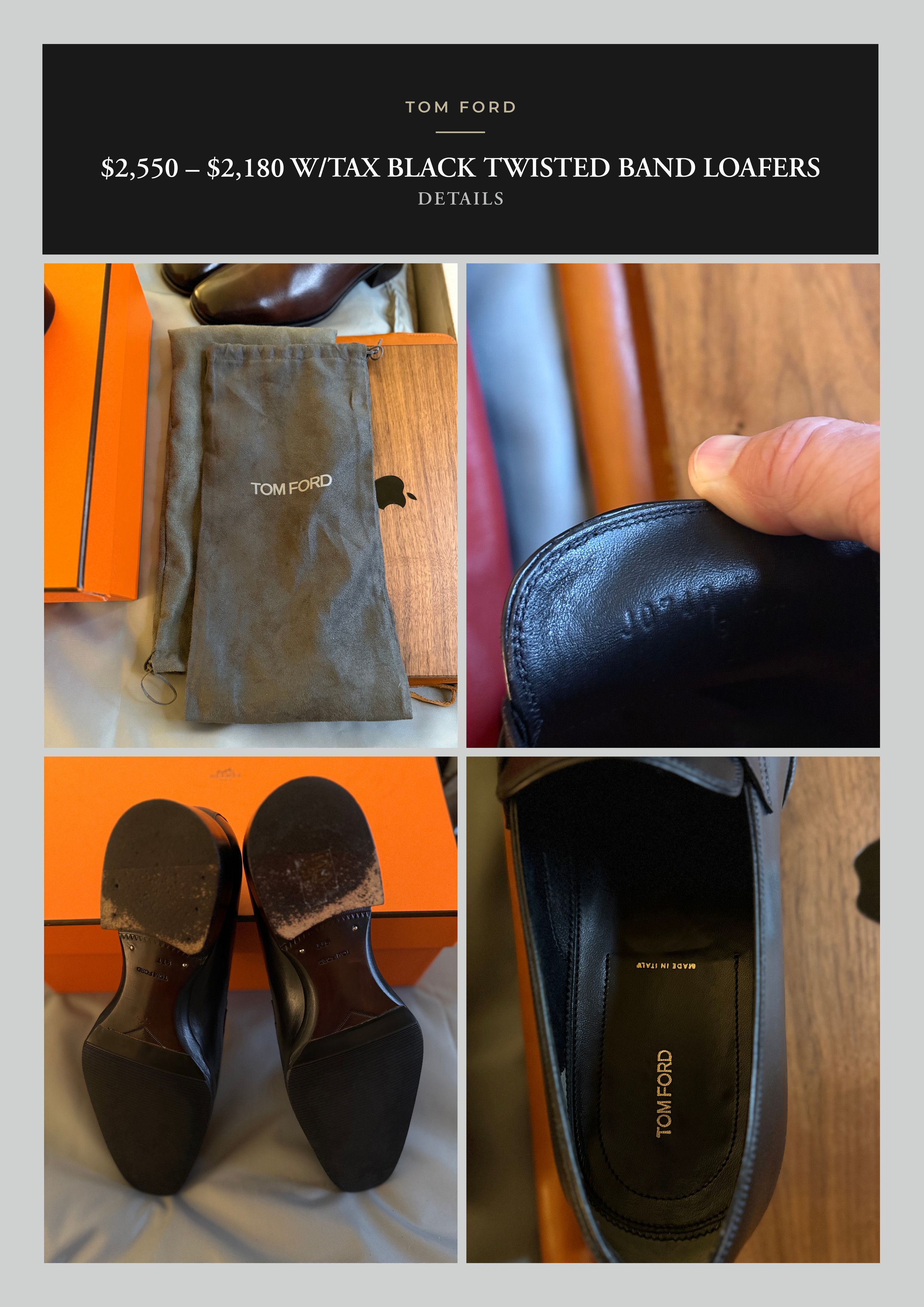 Tom Ford Best Dressed Rare Tall Heel $2,180 Twisted Band Loafers Size US 10 / EU 43 - 23 Thumbnail