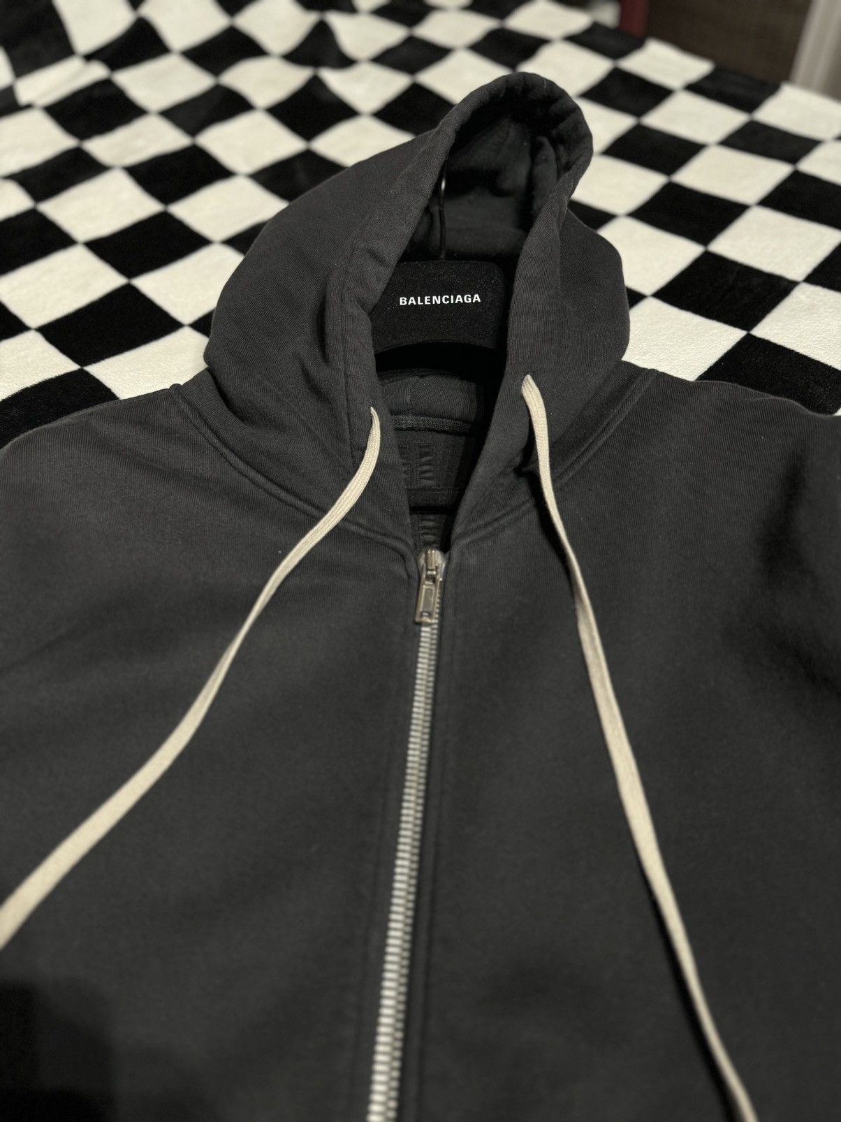 Rick Owens Drkshdw RARE $1283 LEATHER LAMBSKIN BLACK MILK BLACK HOODIE SWEATER Size US L / EU 52-54 / 3 - 3 Thumbnail