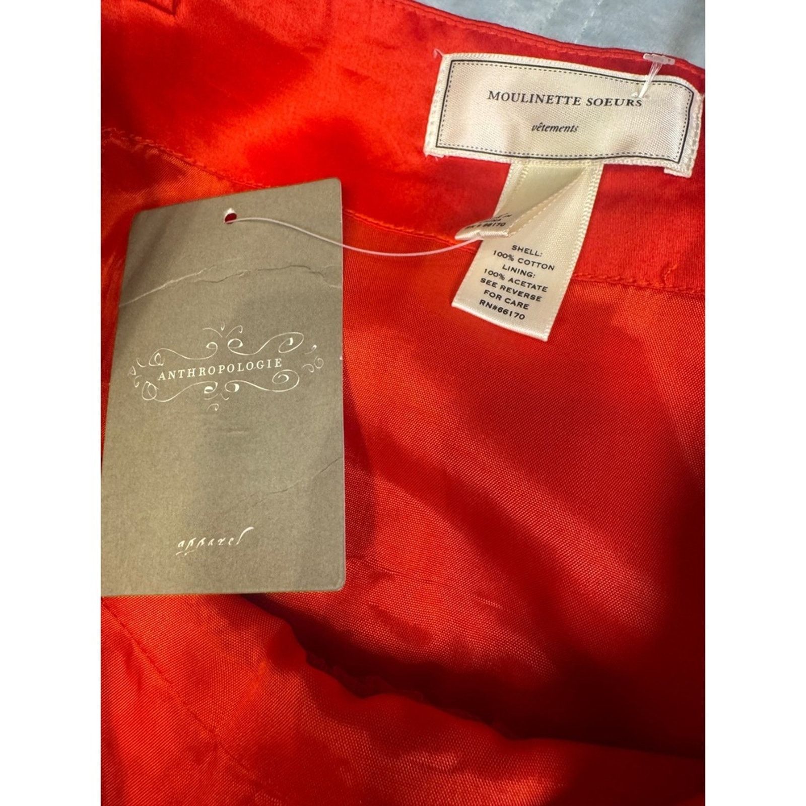 Anthropologie Moulinette Soeurs Anthropologie Red Strapless Cotton Size 6 Size M / US 6-8 / IT 42-44 - 5 Thumbnail