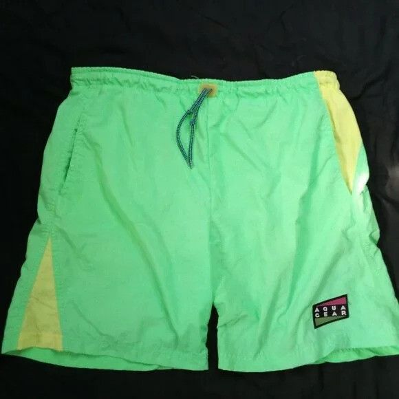 Nike × Vintage Vintage Nike Aqua Gear Neon Swim Shorts Size US 32 / EU 48 - 1 Thumbnail