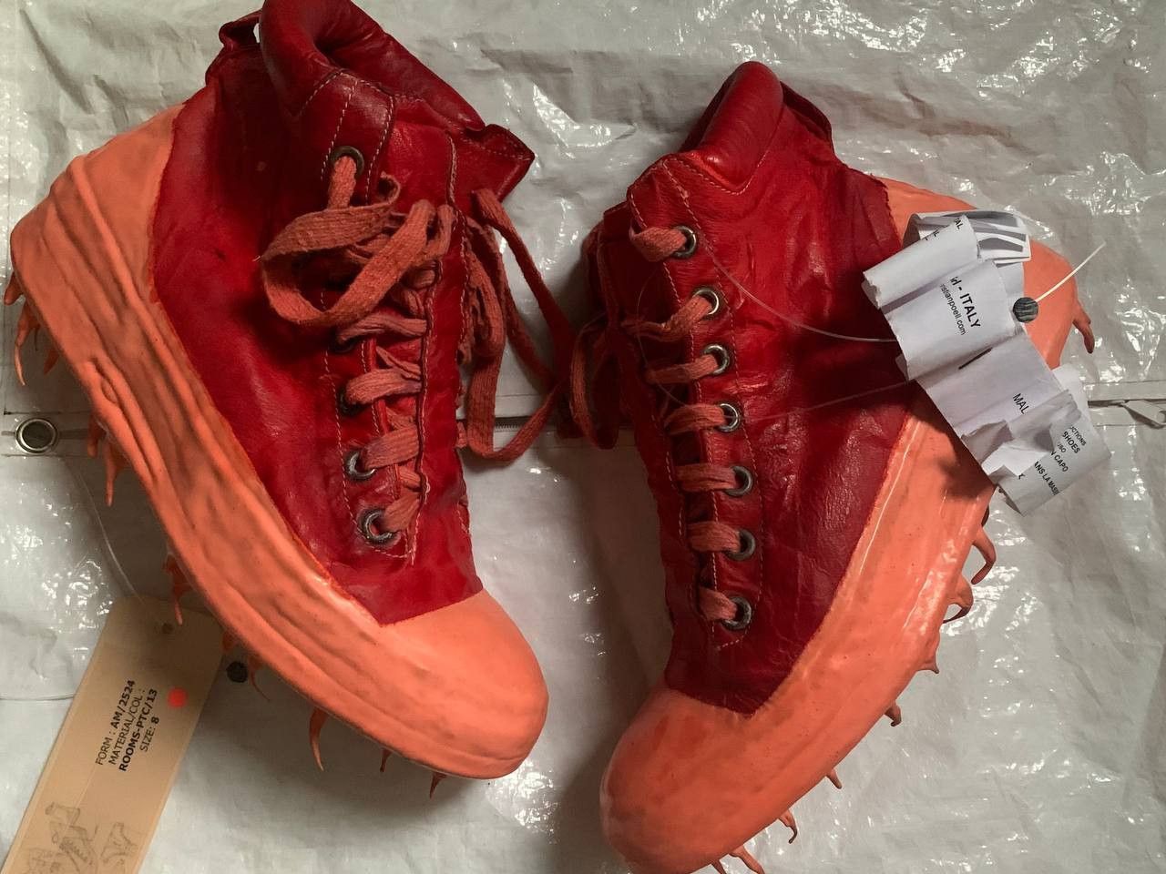 Carol Christian Poell Red Drip Leather Sneakers Size US 9.5 / EU 42-43 - 1 Thumbnail