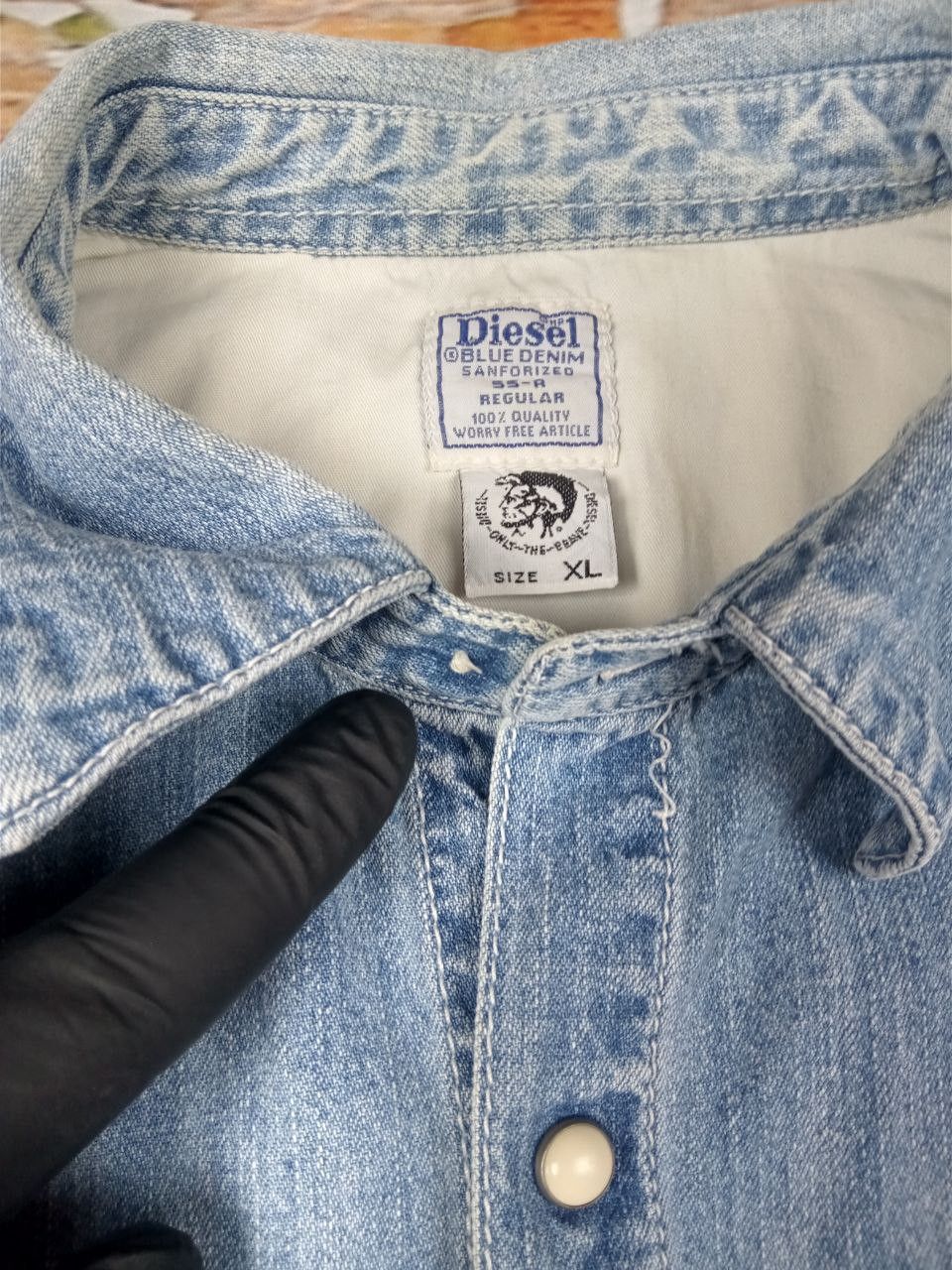 Diesel Diesel Denim Natural Blue Workwear Men's Shirt Size US XL / EU 56 / 4 - 7 Thumbnail