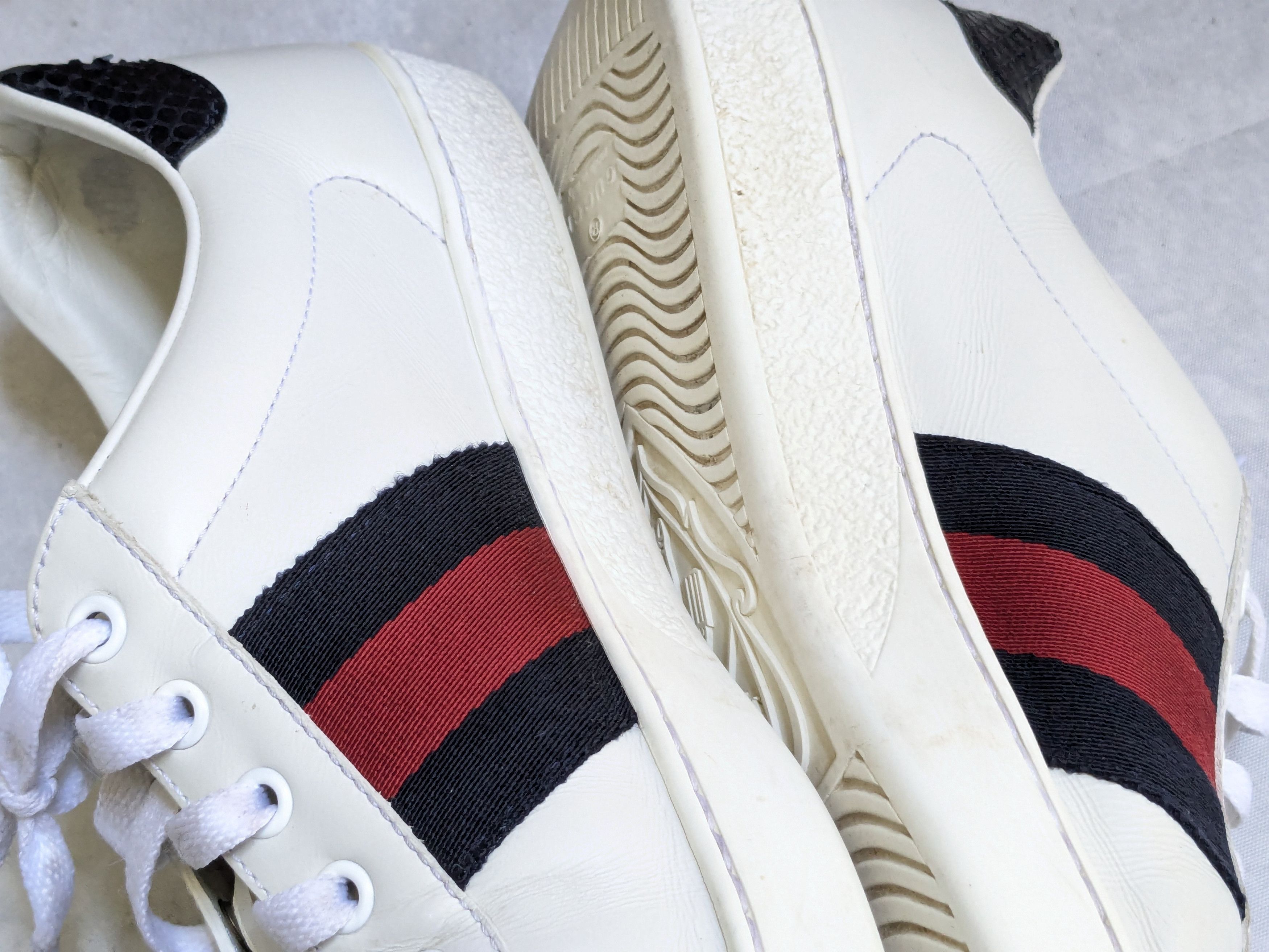 Gucci Gucci Ace Sneakers 10 White Leather Low 386750 Size US 10 / EU 43 - 9 Thumbnail