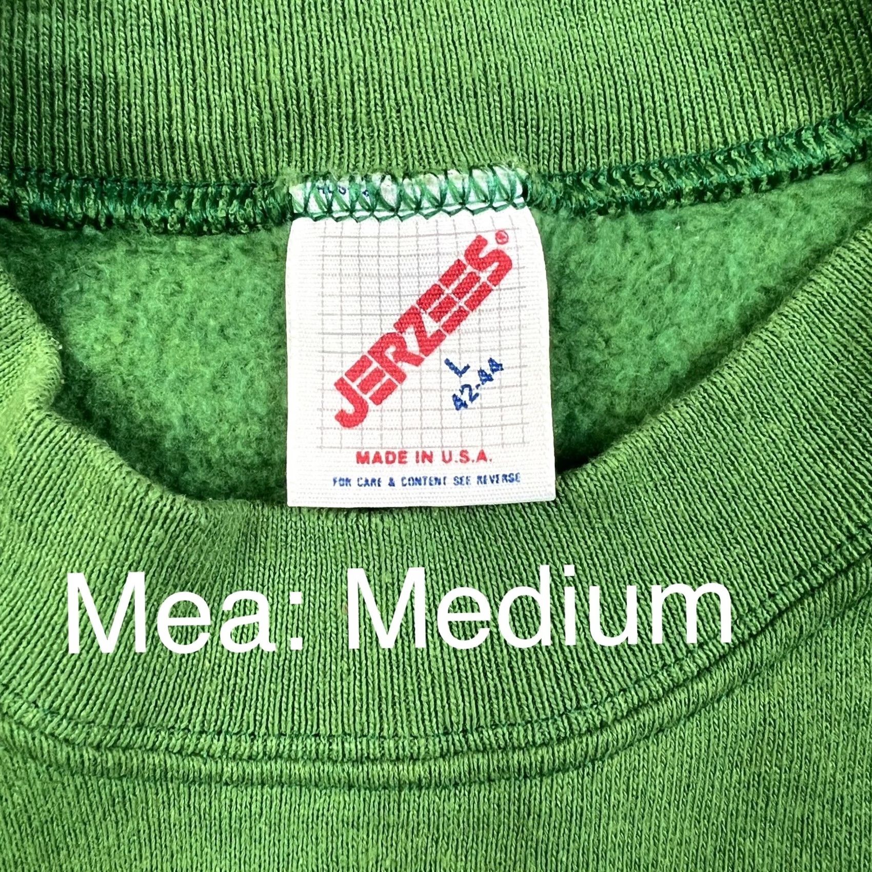 Jerzees VINTAGE Jerzees Booster Club Raglan Crewneck Sweatshirt M Green 90s Graphic Print Mens Medium Size US M / EU 48-50 / 2 - 2 Thumbnail