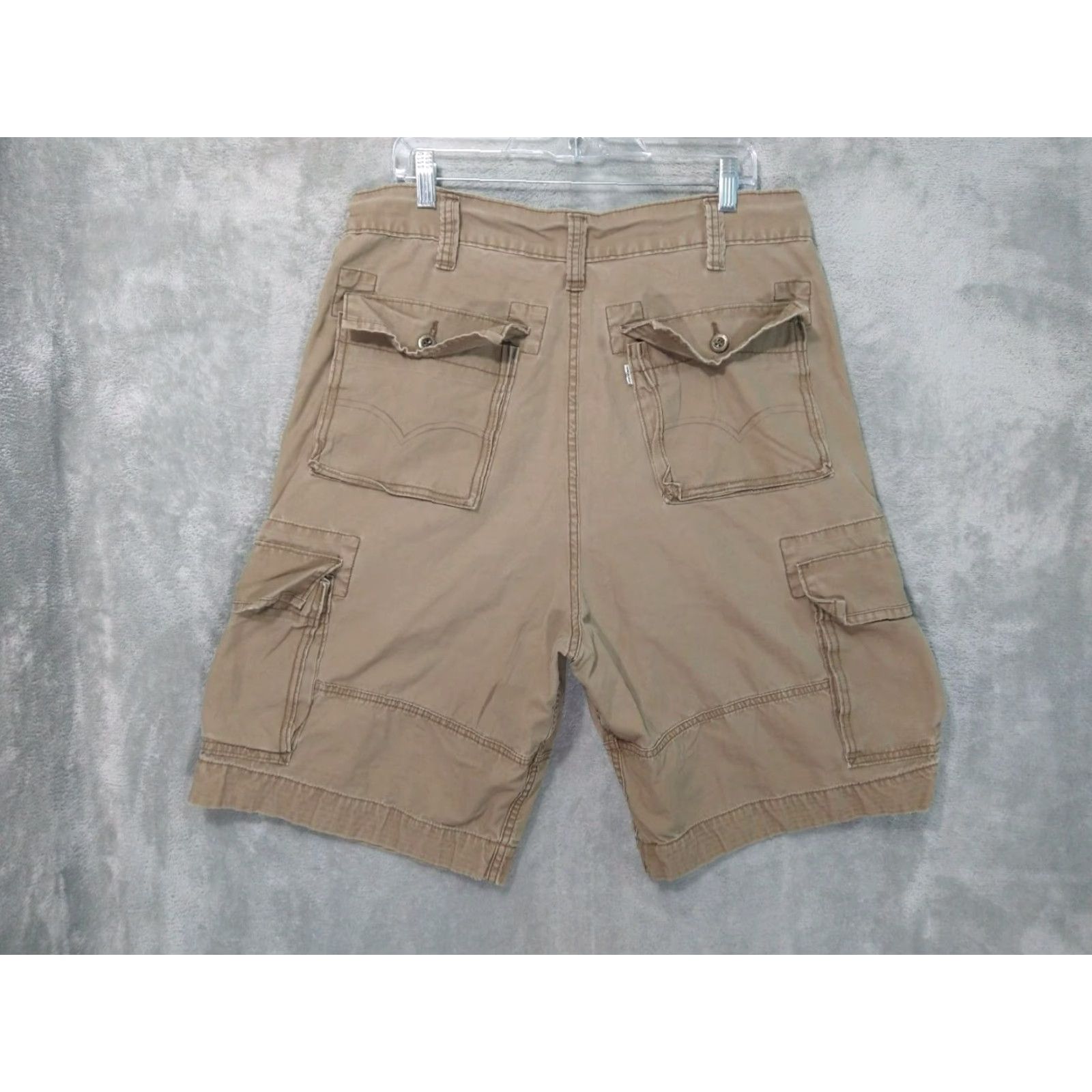 Levi's Levis Cargo Shorts Mens 36 Brown Hip Hop High Rise 11in Inseam Relaxed Cotton Cargo Pocket Regular Rise 36 Mens Size US 36 / EU 52 - 2 Thumbnail