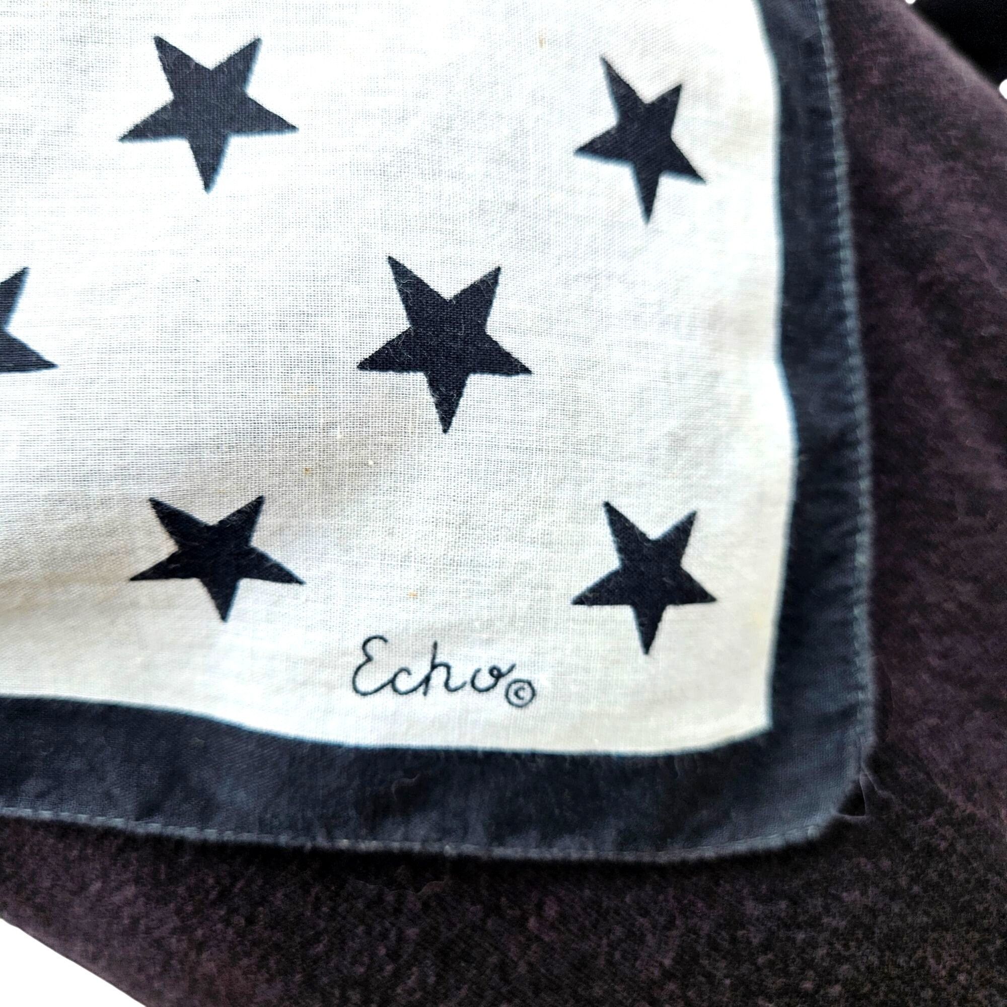 Vintage Vintage Echo Black White Stars Stripes Cotton Scarf 25x26 Am Size ONE SIZE - 3 Thumbnail