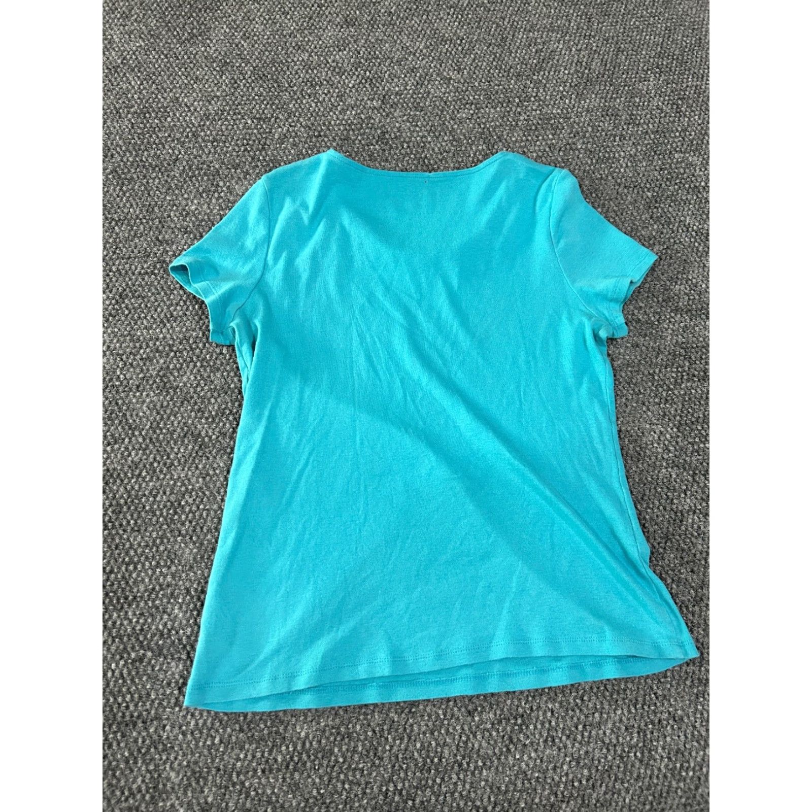 Talbots Talbots Womens Top Short Sleeve Knit Casual Beaded Neckline Blue M Size Crew Neck Cotton Button Beaded Kn - Sliming? Size M / US 6-8 / IT 42-44 - 4 Thumbnail