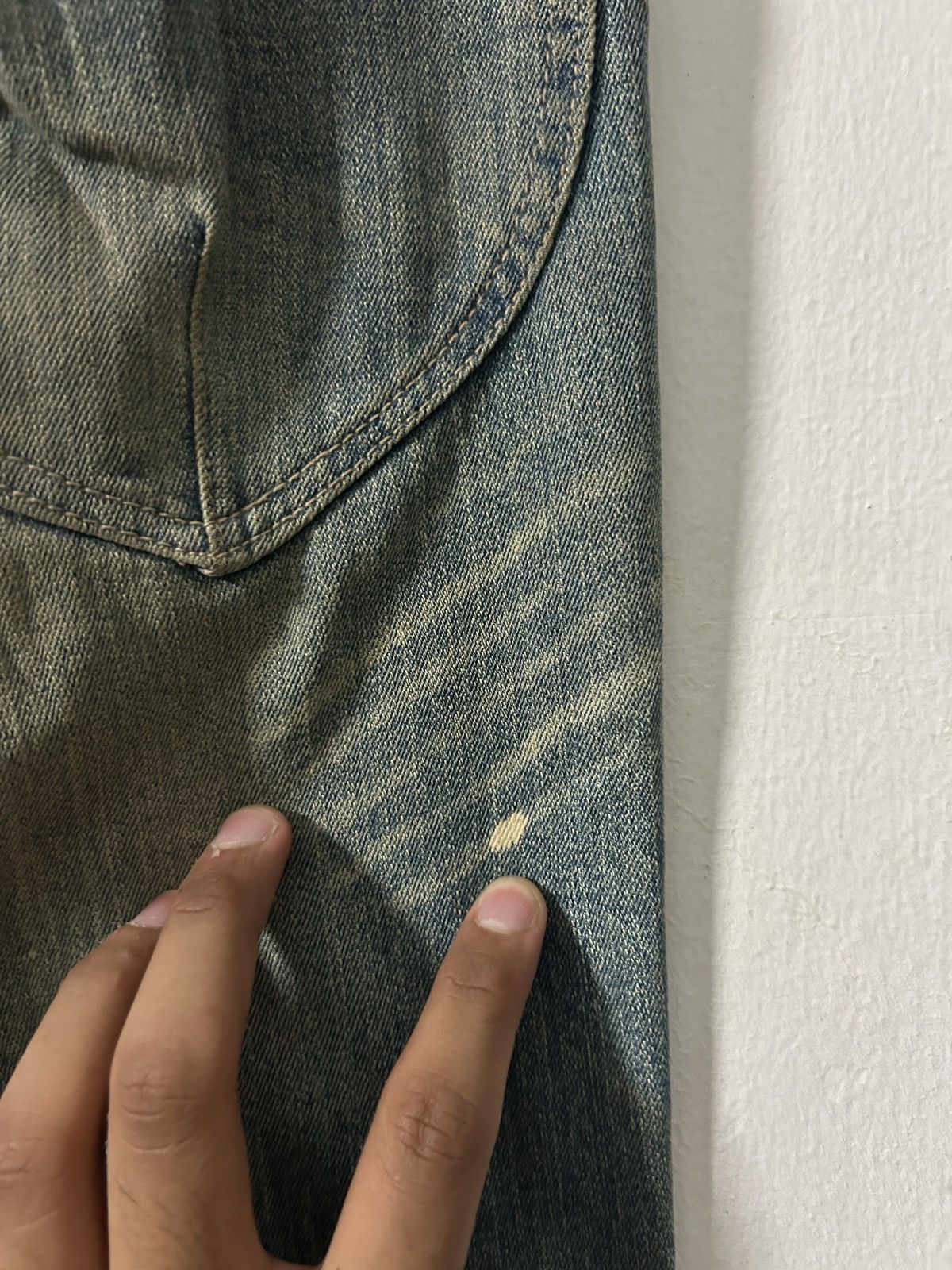 Japanese Brand Gumu international washed double waist jeans Size US 33 - 12 Thumbnail