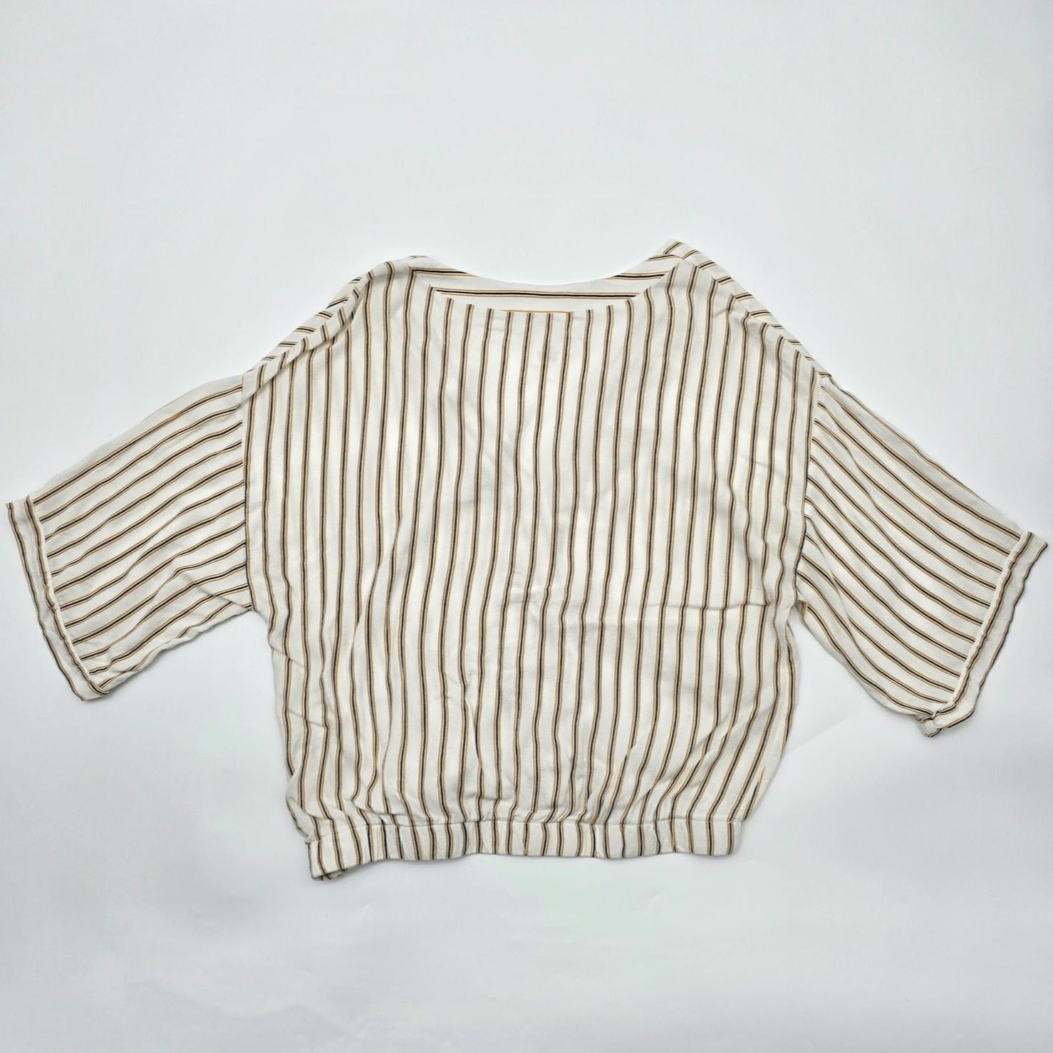 Other Urban Romantics Yellow Striped Cropped Wrapped Top Large Size L / US 10 / IT 46 - 2 Thumbnail