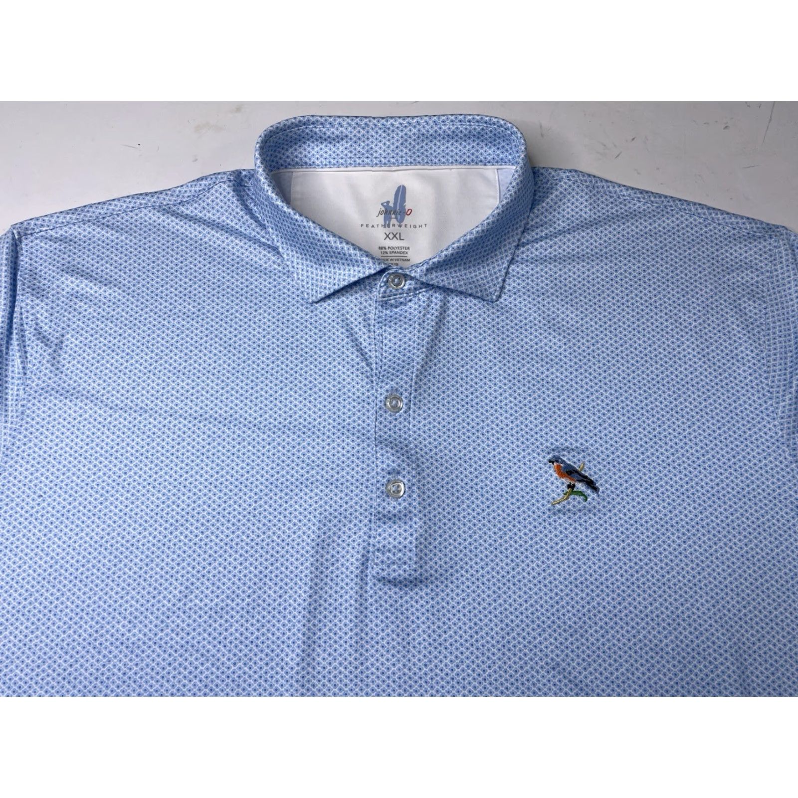 johnnie-O johnnie-O Polo Geometric Mens XXL Blue Featherweight Performance Golf Polo 2XL Size US XXL / EU 58 / 5 - 2 Thumbnail