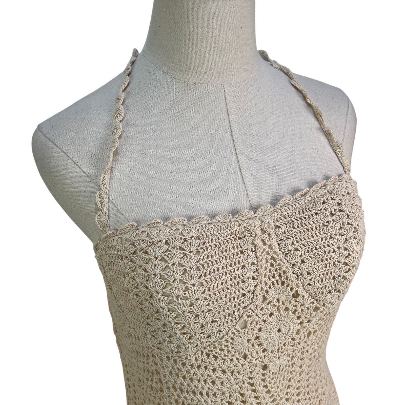 Free People Free People Dahlia Midi Dress Crochet Ivory Size S / US 4 / IT 40 - 4 Thumbnail
