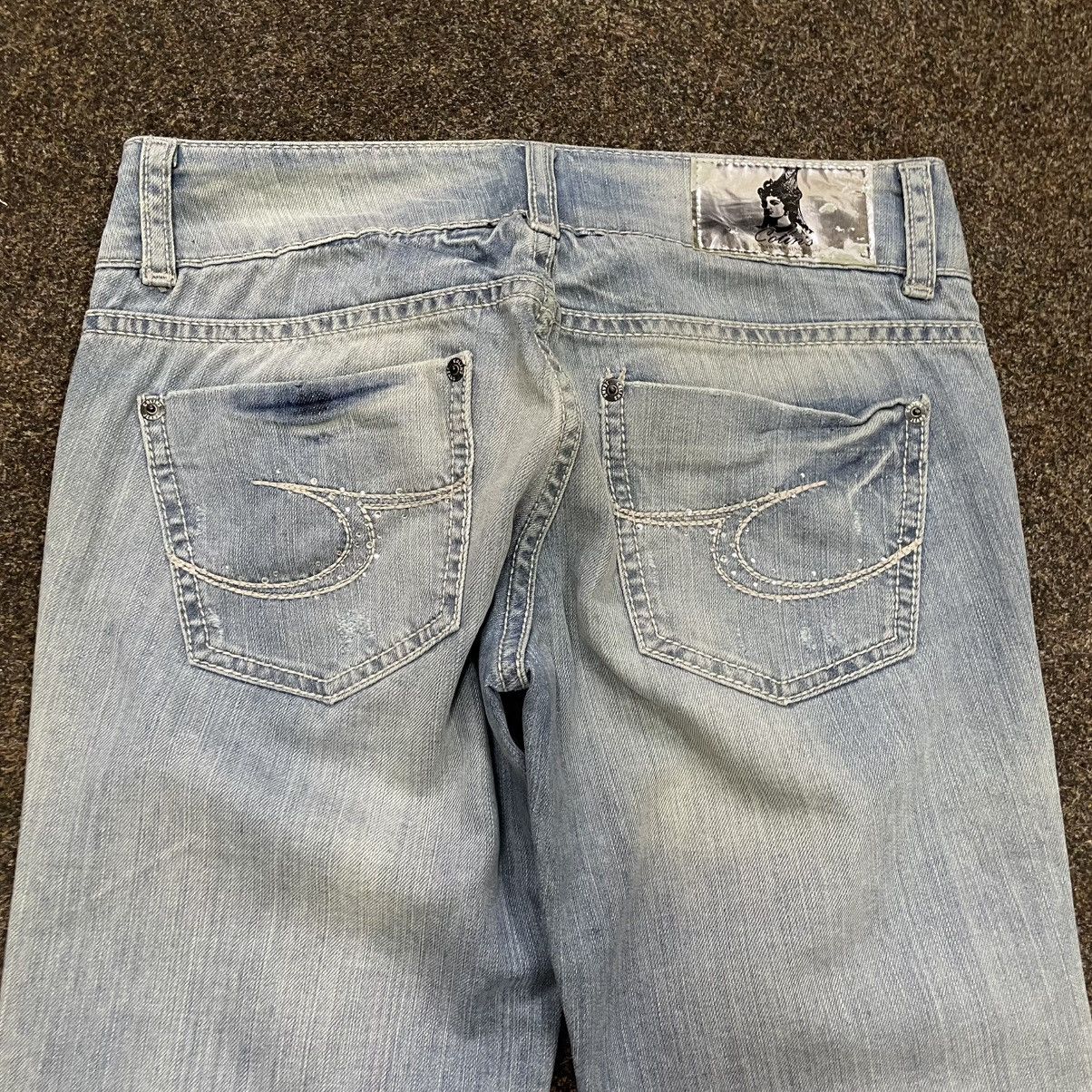 Vintage Vintage Y2K Baggy Flared Jeans Distressed Light Wash 90s Size 34" / US 12 / IT 48 - 3 Thumbnail