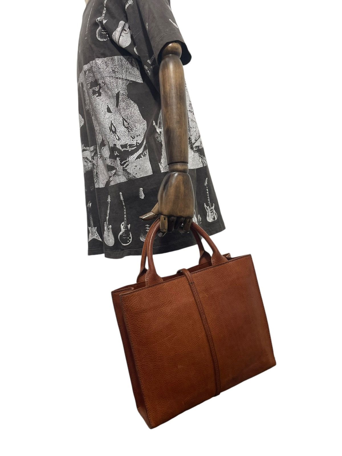 Genuine Leather Full Leather Thick Genten Japan Tote Bag 5🟩 Size ONE SIZE - 2 Thumbnail