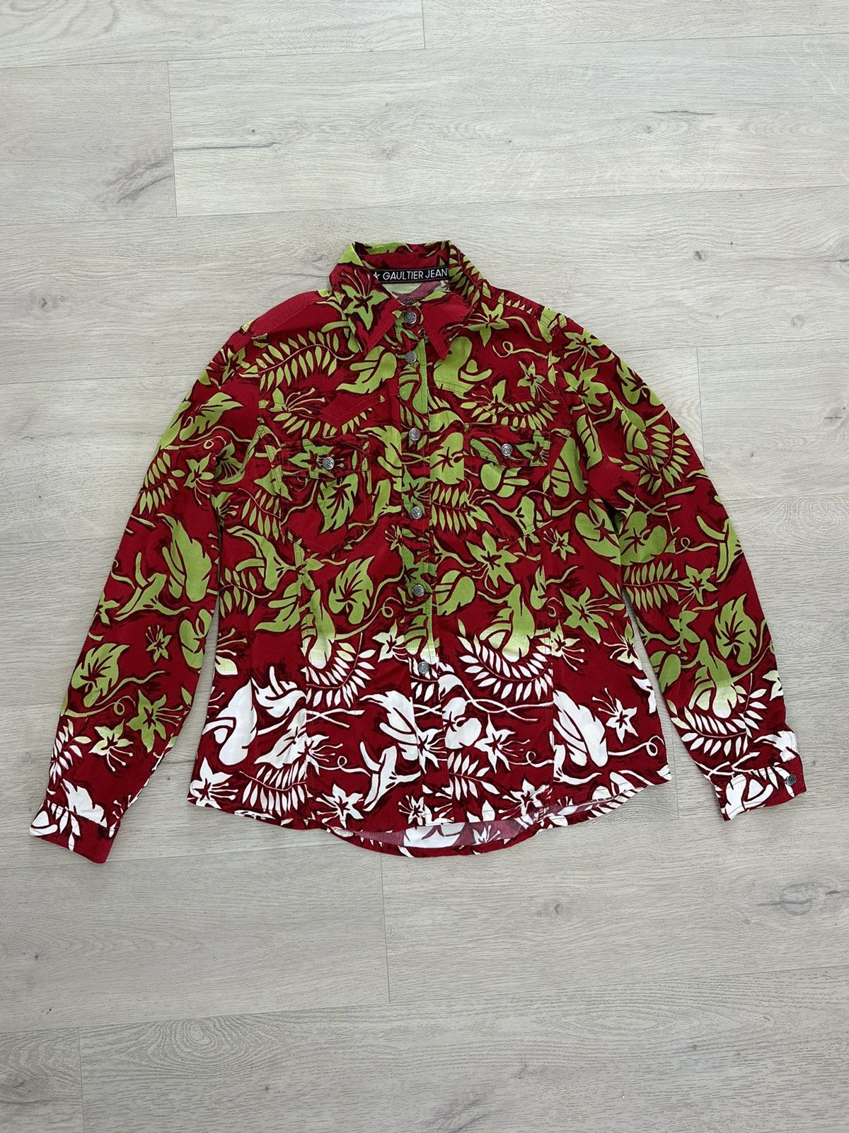 image of Jean Paul Gaultier Vintage Shirt in Red, Women's (Size Large)