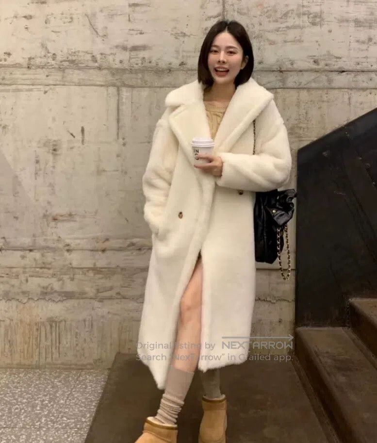 Max Mara Max Mara Off-white Teddy Alpaca Wool Collar Double Breaste Size S / US 4 / IT 40 - 8 Thumbnail