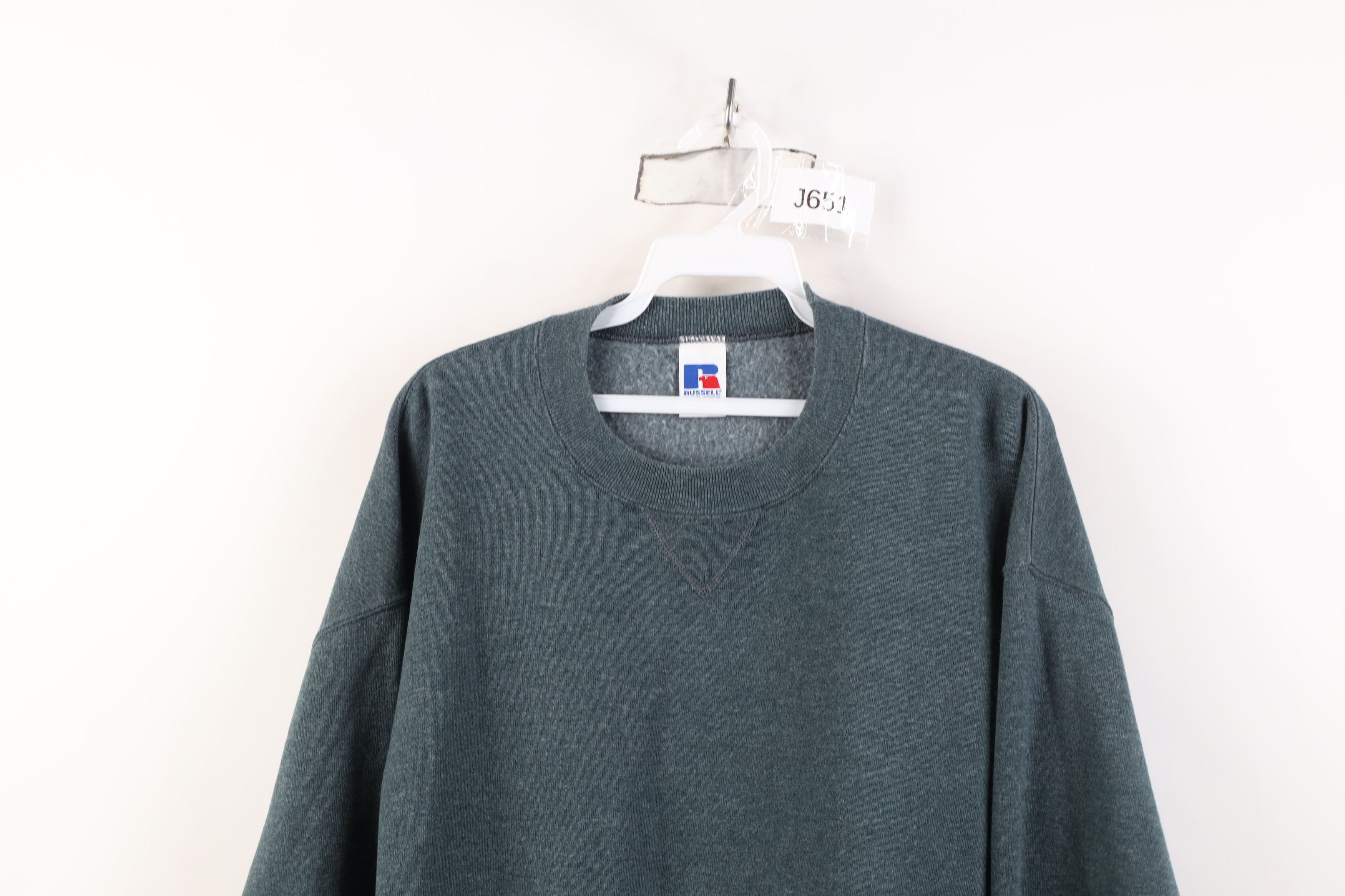Russell Athletic Vintage 90s Russell Athletic Blank Crewneck Sweatshirt Gray Size US L / EU 52-54 / 3 - 2 Thumbnail
