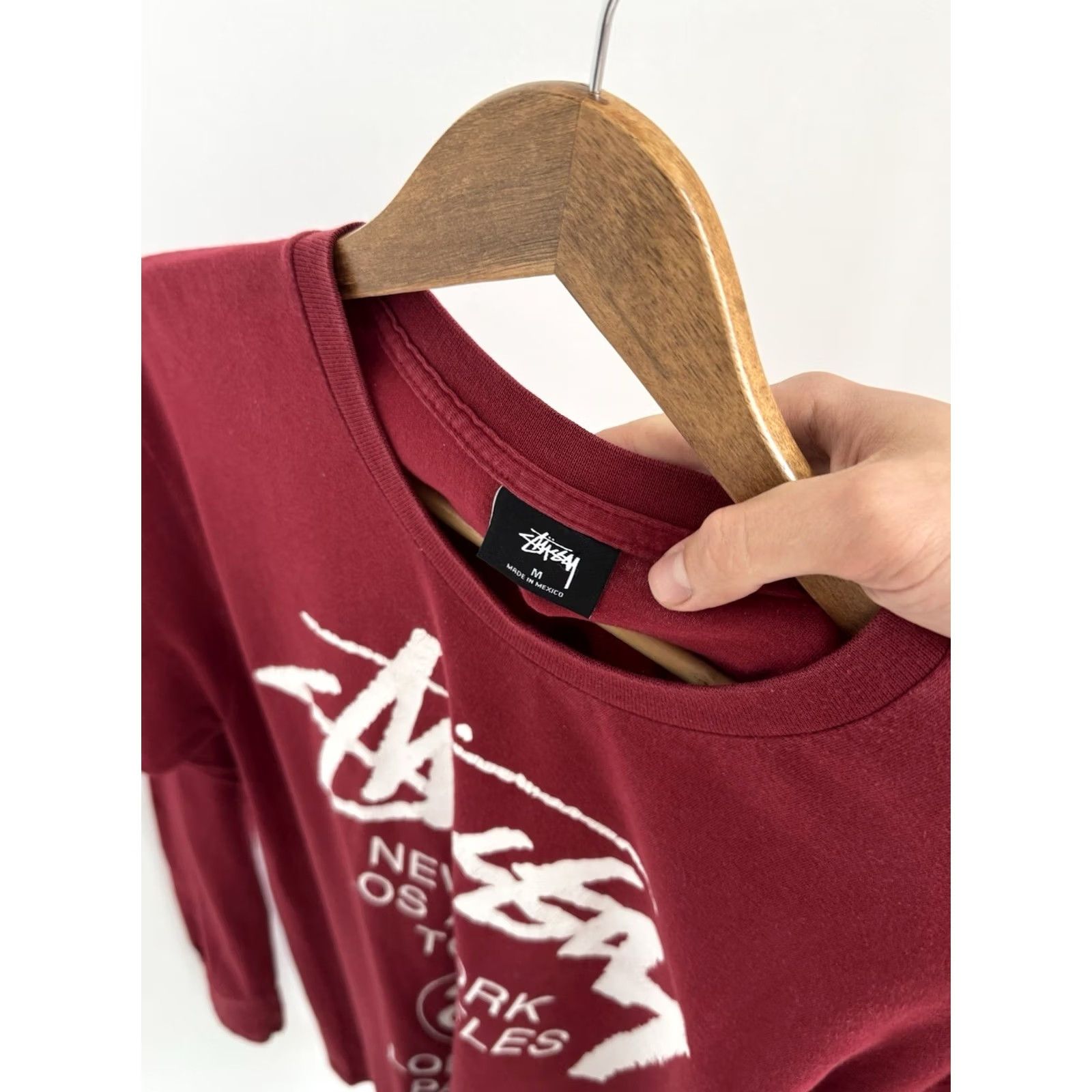 Logo 7 Stussy All Print Big Logo Long Sleeve Shirt Red Men M Vintage" Size US M / EU 48-50 / 2 - 6 Thumbnail