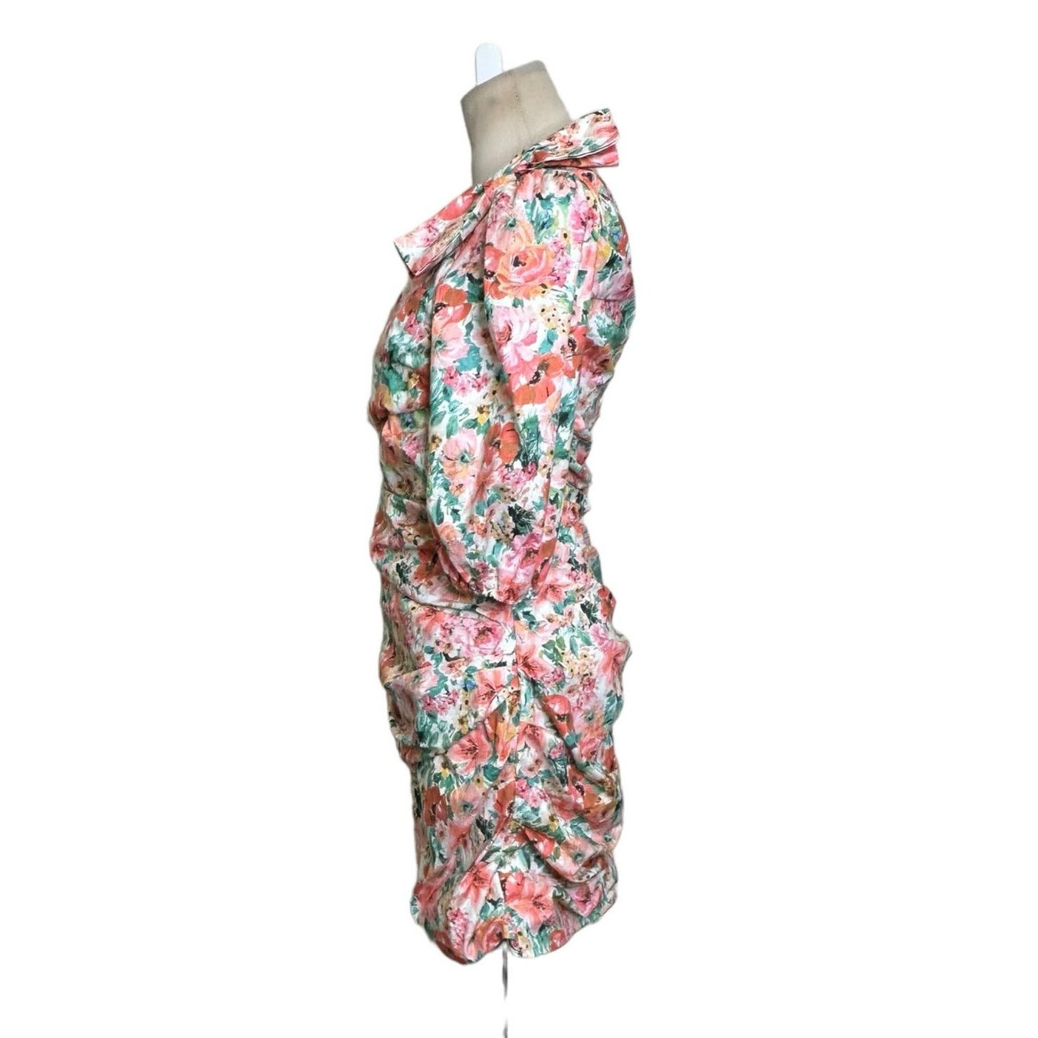 Zara Zara floral one shoulder ruched mini dress size Large Size L / US 10 / IT 46 - 13 Thumbnail