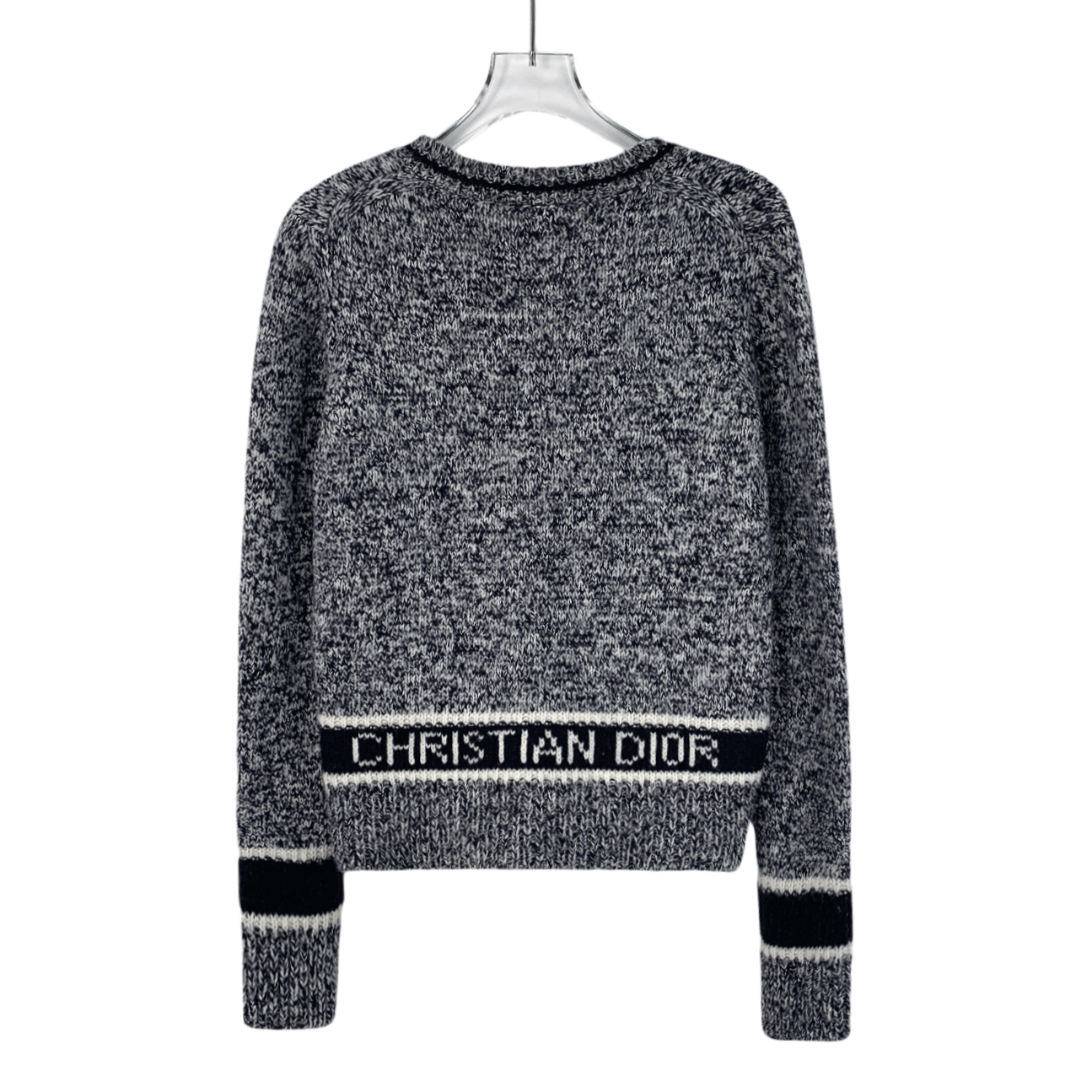 Dior Dior Grey Letter Embroidery Sleeve Sweater (Size 34) Size XXS / US 00 / IT 34 - 7 Thumbnail