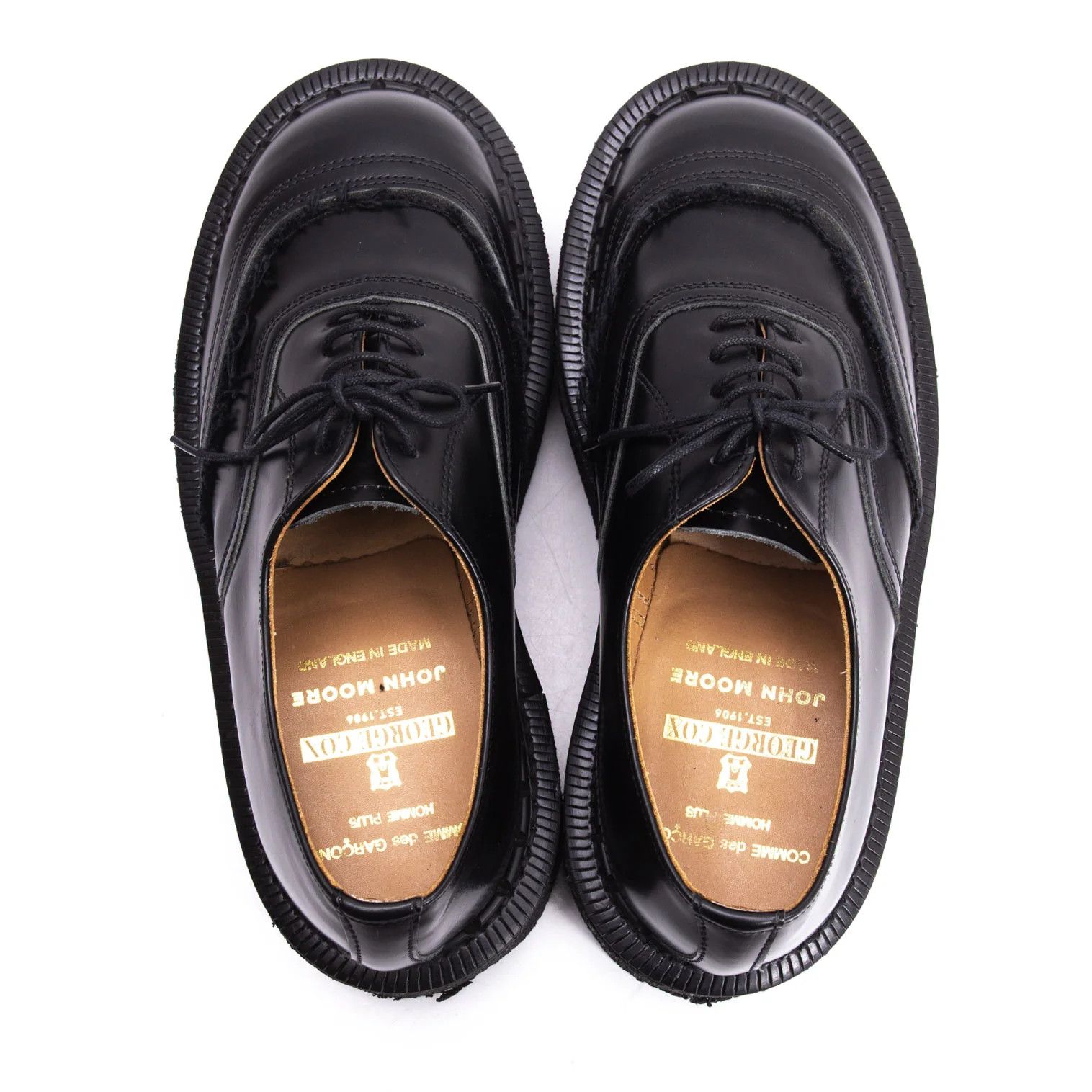 Comme des Garcons Homme Plus Layered Design Leather Oxford Shoes in Black Size 6 Size US 6 / EU 39 - 9 Thumbnail