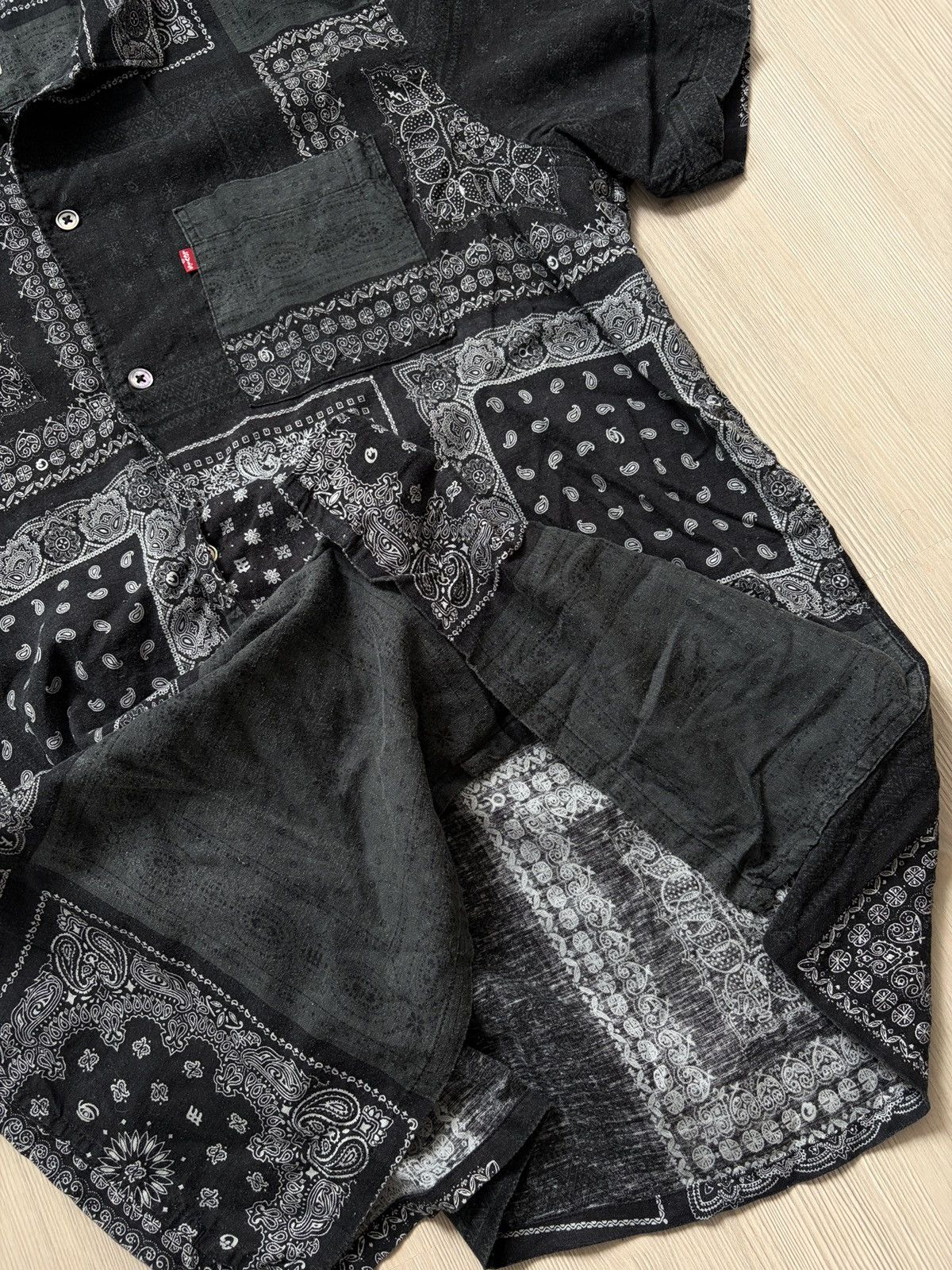 Levi's Levis Bandana Patchwork Short Sleeve Shirt Size US L / EU 52-54 / 3 - 6 Thumbnail