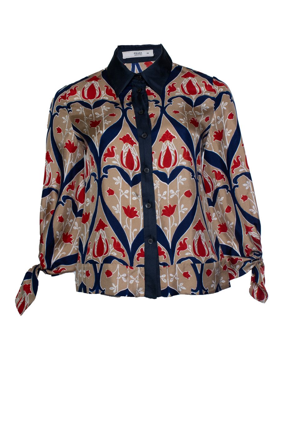 Prada Prada, Floral printed blouse with bows Size M / US 6-8 / IT 42-44 - 1 Thumbnail