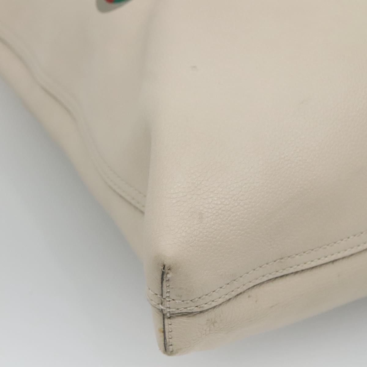 Gucci GUCCI Web Sherry Line Tote Bag Leather Ivory Size ONE SIZE - 11 Thumbnail