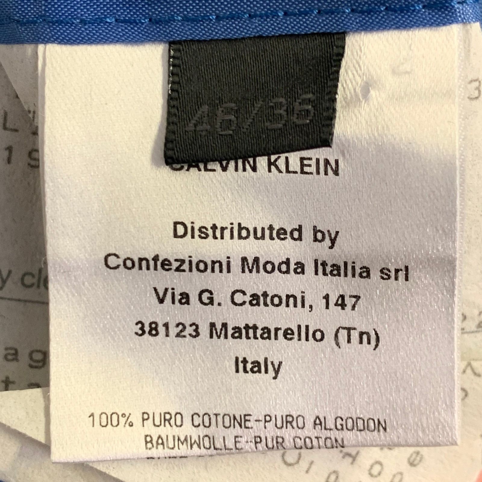 Calvin Klein Blue Cotton Twill Notch Lapel Single Button Sport Coat Size 36R - 5 Thumbnail