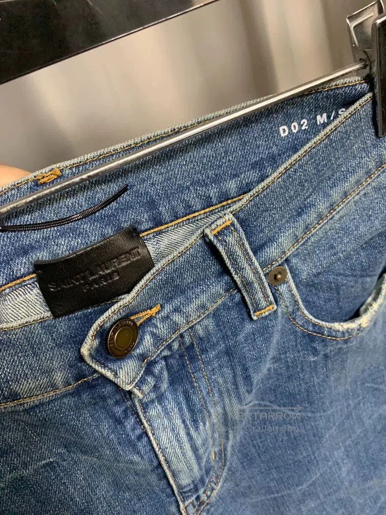 Saint Laurent Paris Saint Laurent Washed Blue Denim Jeans. Size US 31 - 2 Thumbnail