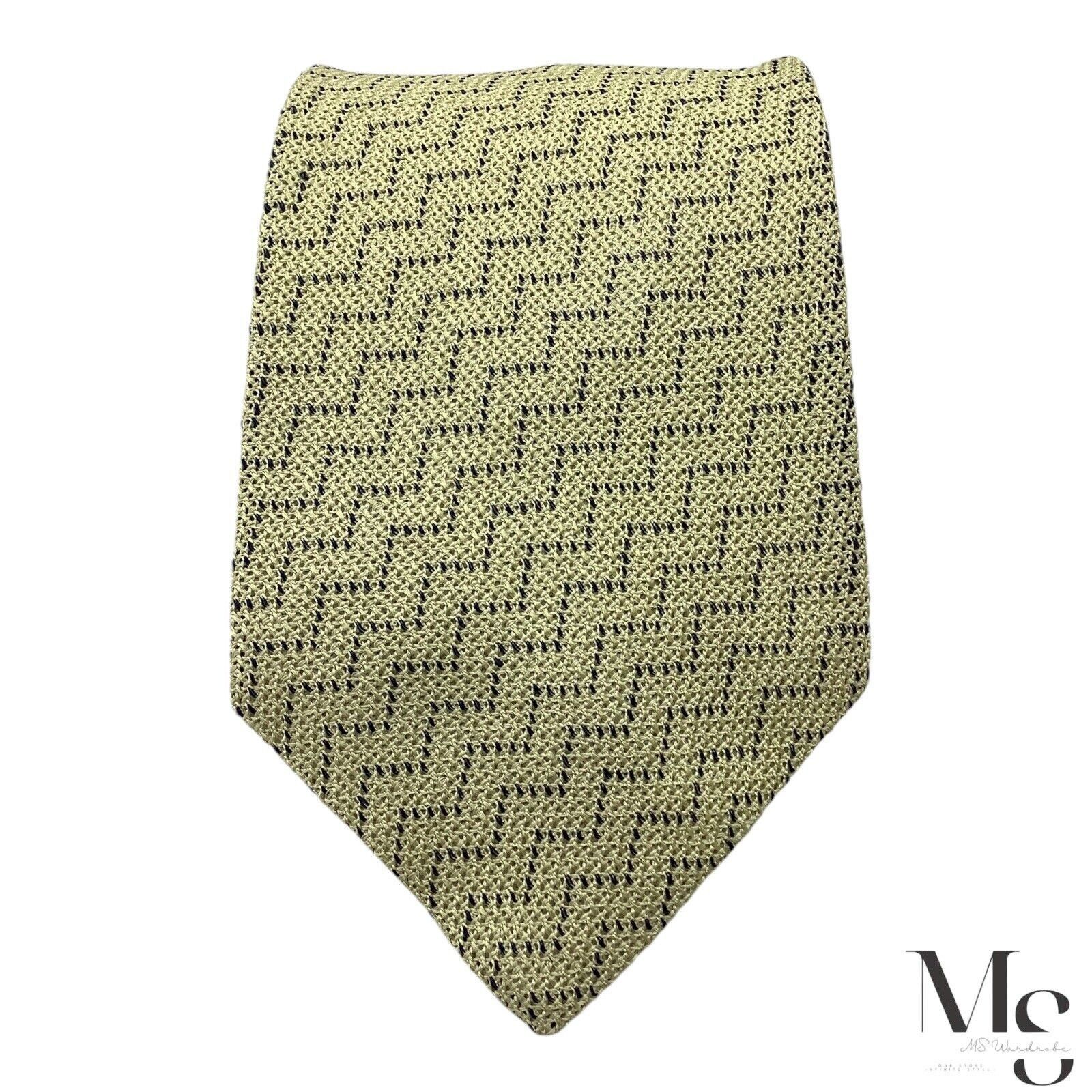 Ermenegildo Zegna Ermenegildo Zegna Beige Zigzag Silk Tie Made In Italy W: 4" Size ONE SIZE - 3 Thumbnail