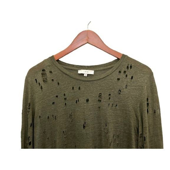 Iro IRO Top Distressed Gray Size Medium Linen Crew Neck Torn Gru Size M / US 6-8 / IT 42-44 - 3 Thumbnail