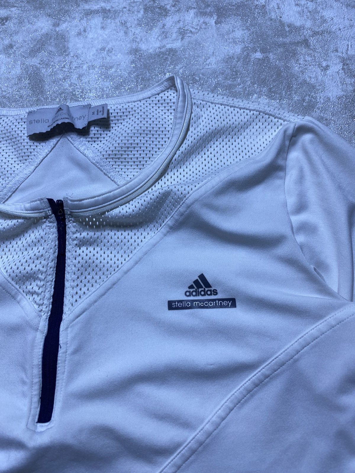 Adidas × Stella McCartney Adidas by Stella McCartney Mesh Quarter-Zip Long Sleeve Top Size M / US 6-8 / IT 42-44 - 3 Thumbnail