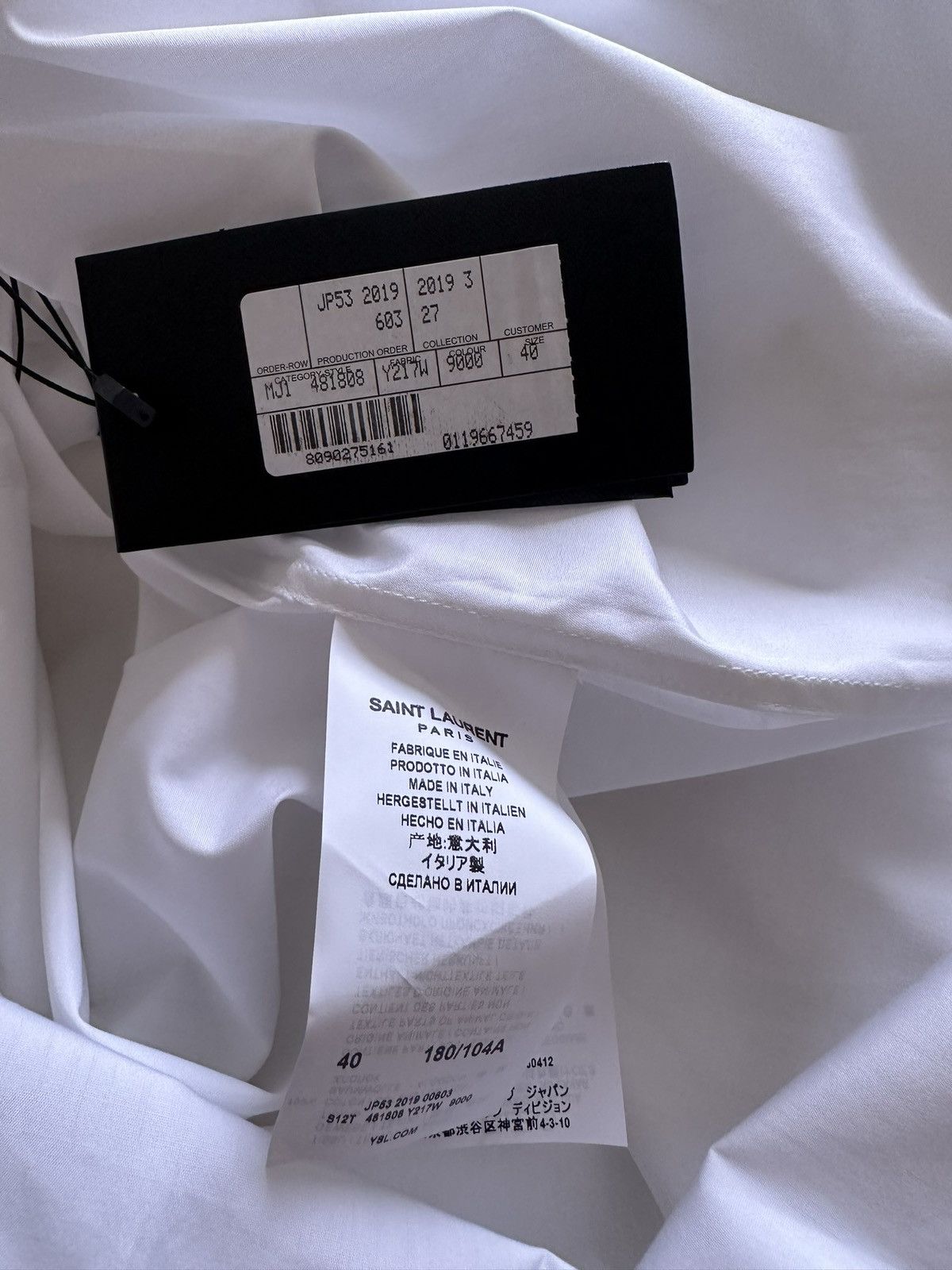 Saint Laurent Paris FW19 Saint Laurent fixed collar white shirt 40 Size 40R - 17 Thumbnail