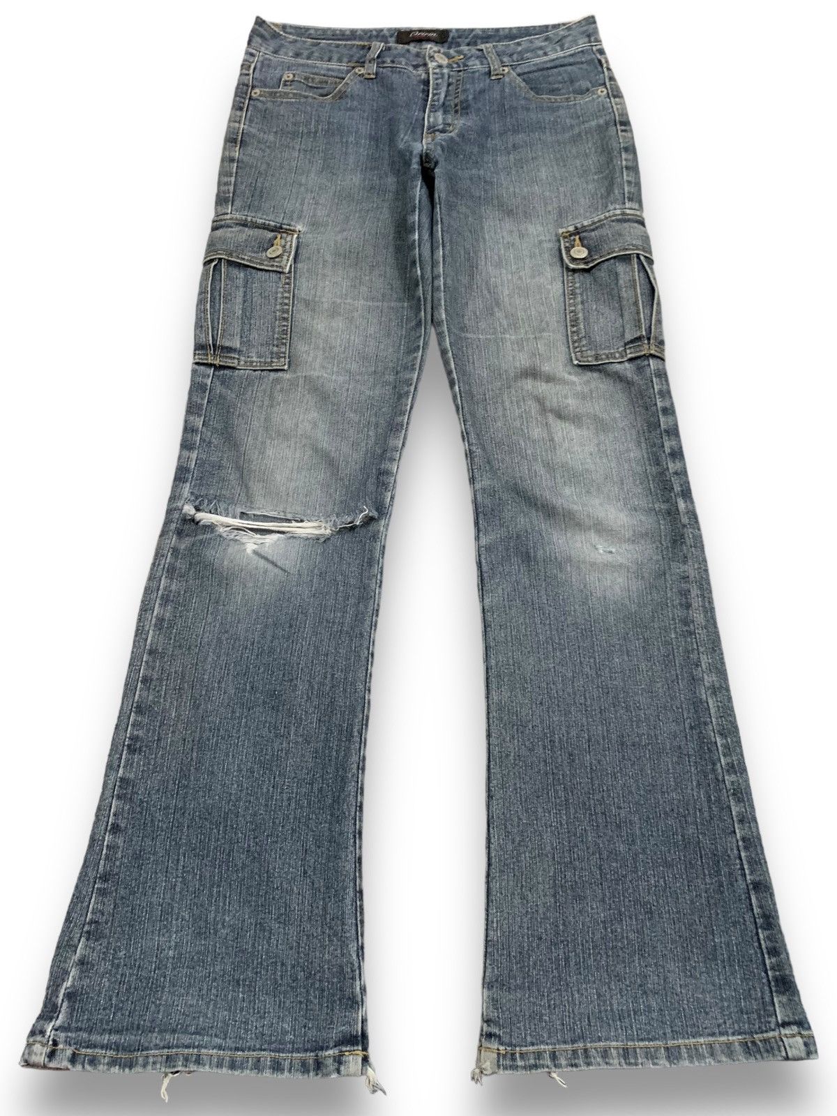 Japanese Brand Vintage Japanese Brand Oririn Flare Distressed Cargo Jeans Size US 29 - 1 Thumbnail