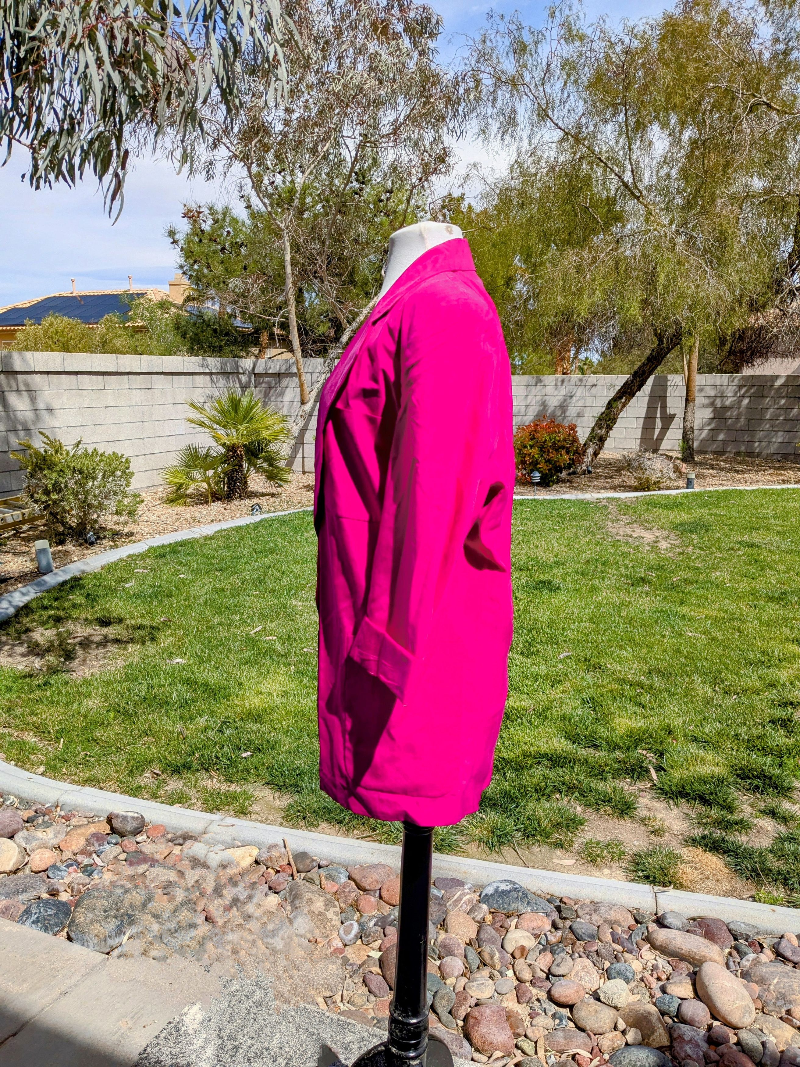 Ellen Tracy 1980 VTG Linda Allard/Ellen Tracy Pink Silk Blazer Jacket Size M / US 6-8 / IT 42-44 - 2 Thumbnail