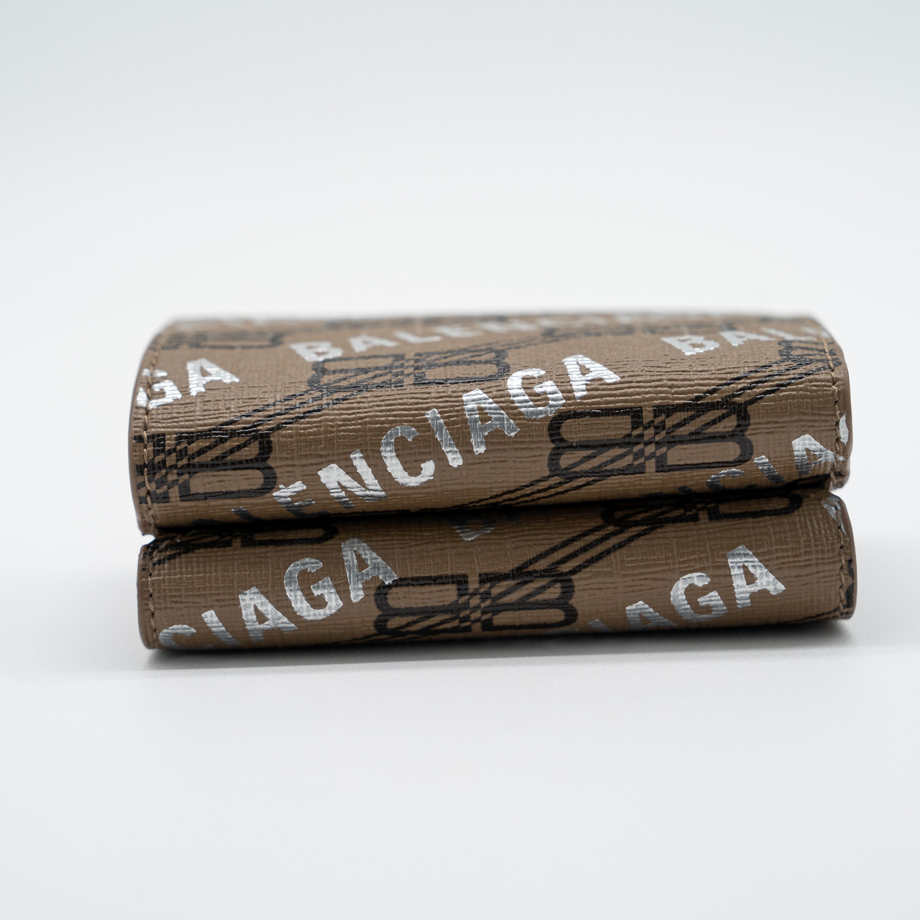 Balenciaga BALENCIAGA Tri-Fold Wallet Brown BB Monogram Leather Size ONE SIZE - 5 Thumbnail