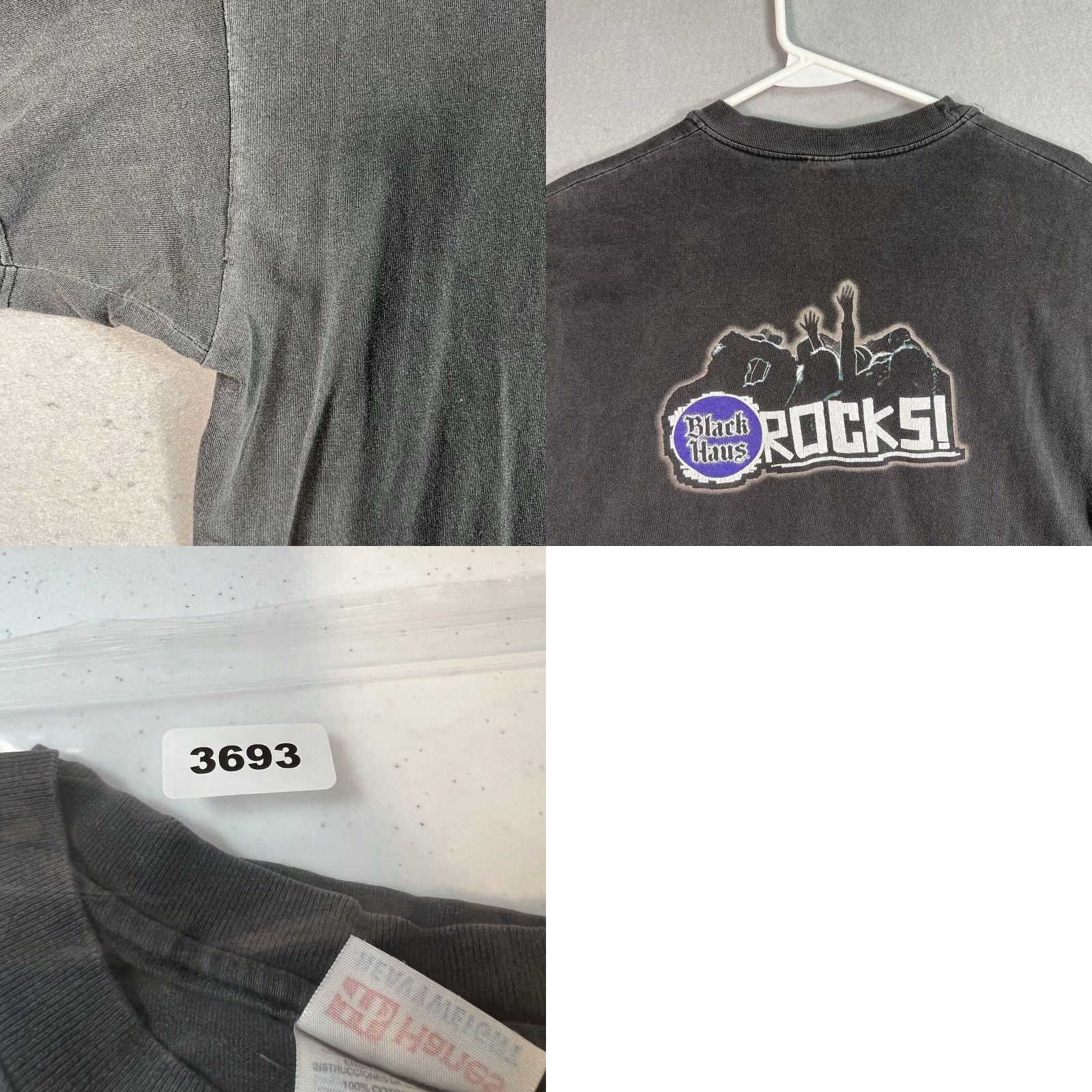 Hanes VINTAGE 90s Hanes Black Haus Rocks Graphic Tee Adult Large Mens Size US L / EU 52-54 / 3 - 8 Thumbnail