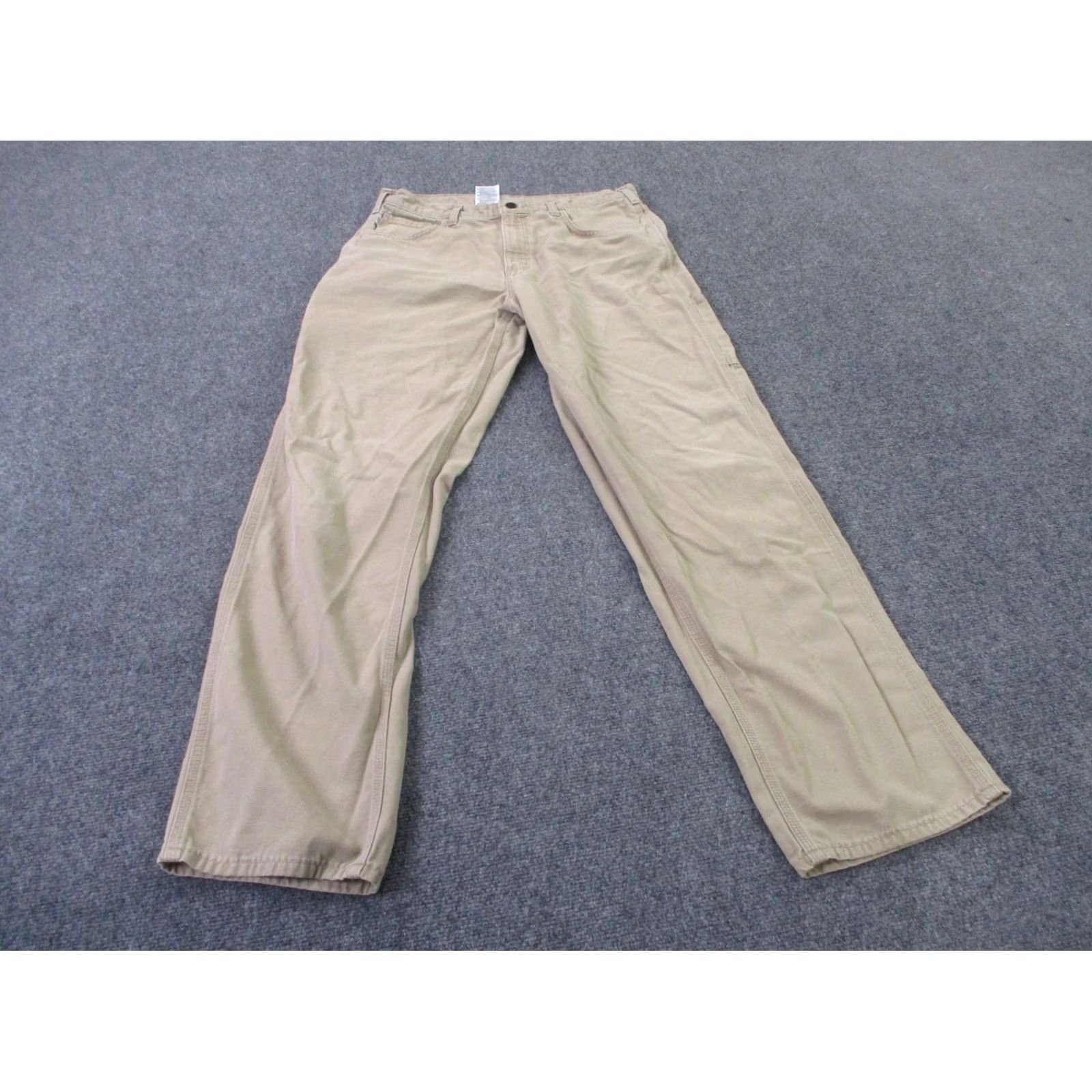 Carhartt Carhartt Pants Men 34 Beige Carpenter Loose Canvas Workwear Straight Logo FR Pants Size US 34 / EU 50 - 2 Thumbnail