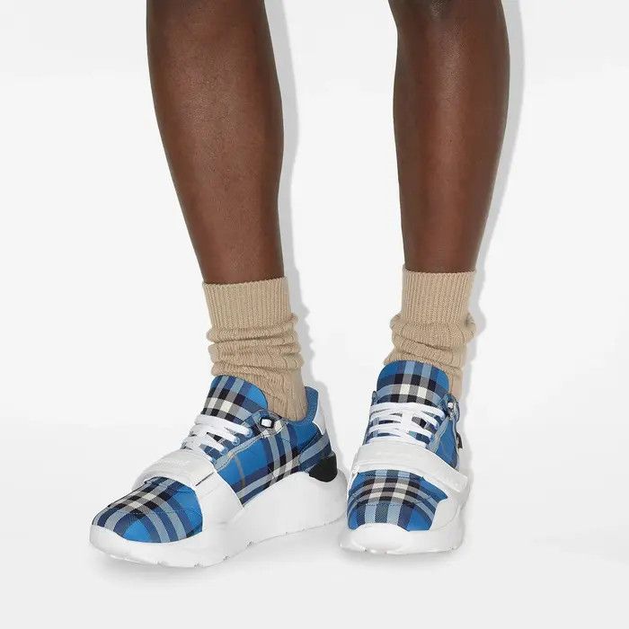 Balenciaga os11x0226 Check Sneakers In White/Blue Size US 13 / EU 46 - 2 Thumbnail