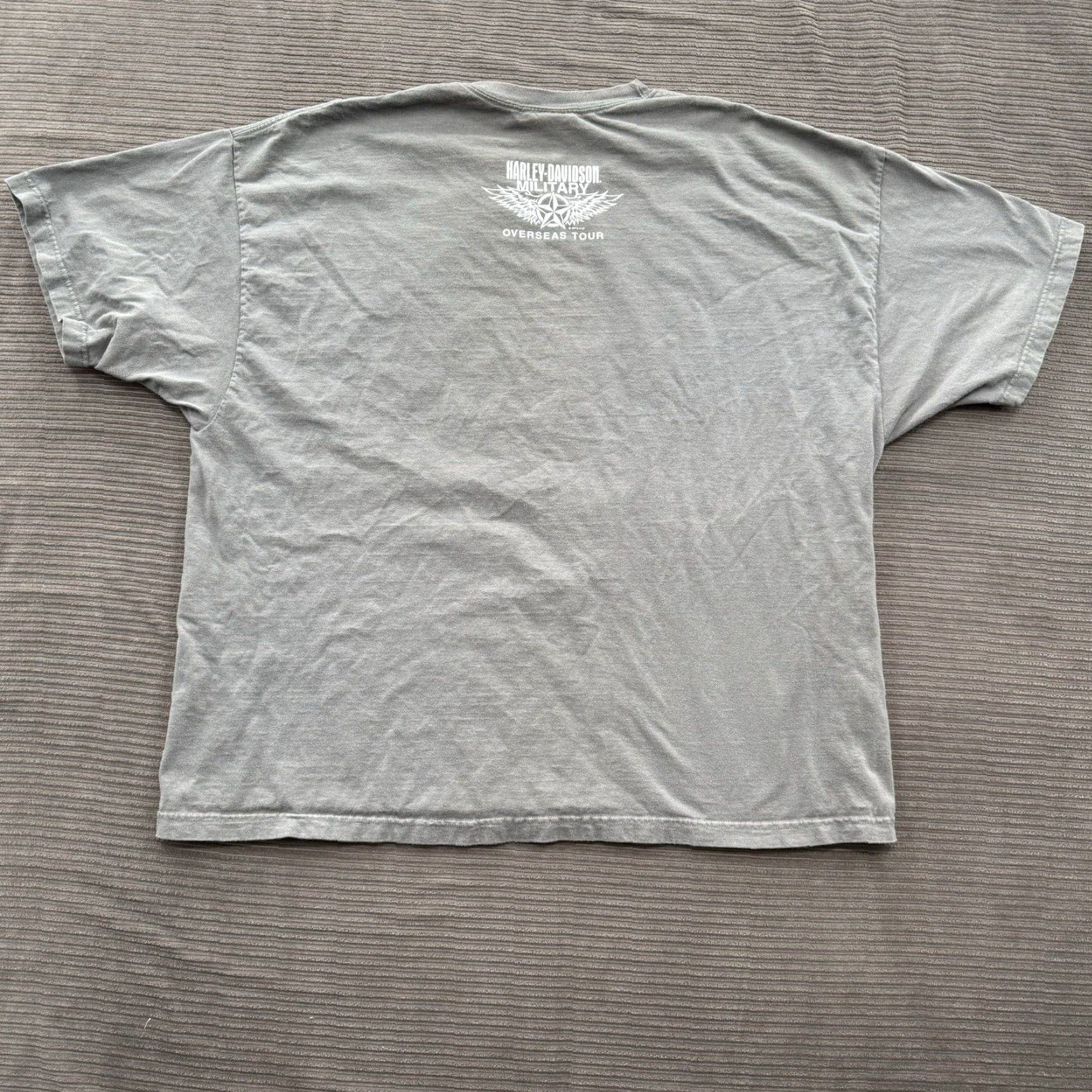 Harley Davidson Harley-Davidson T Shirt Men 3XL Gray Cotton Military Overseas Tour Crewneck Size US XXL / EU 58 / 5 - 2 Thumbnail