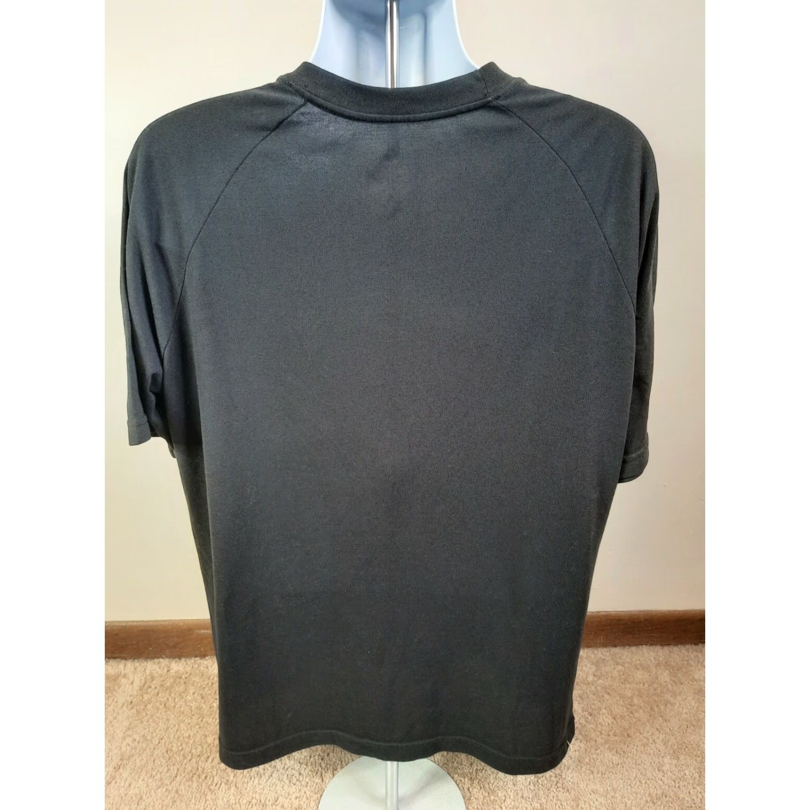 Adidas Adidas Raglan Shirt Men's Medium Black Crewneck Cotton Blend 3 Stripe T1S Shirt Mens Medium Black 3 Stripe Raglan Crew Neck Cotton Blend Size US M / EU 48-50 / 2 - 5 Thumbnail