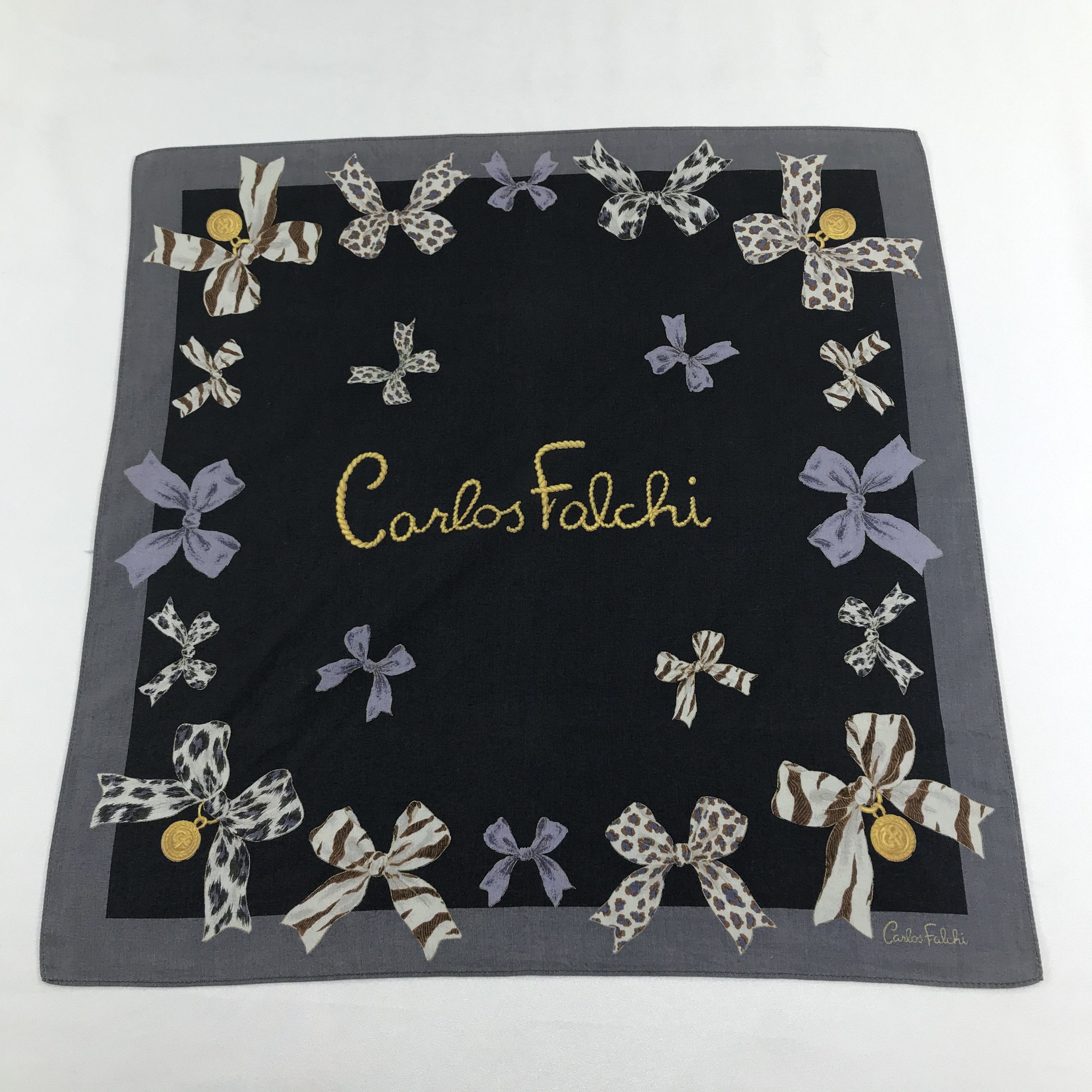Japanese Brand Carlos Falchi Handkerchief Neckerchief Bandana H1229 Size ONE SIZE - 1 Thumbnail
