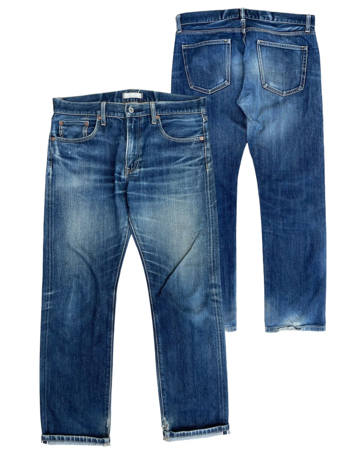 Japanese Brand × Jean × Uniqlo 🔥Uniqlo Jeans Selvedge Distressed Denim W35🔥 Size US 35 - 1 Thumbnail